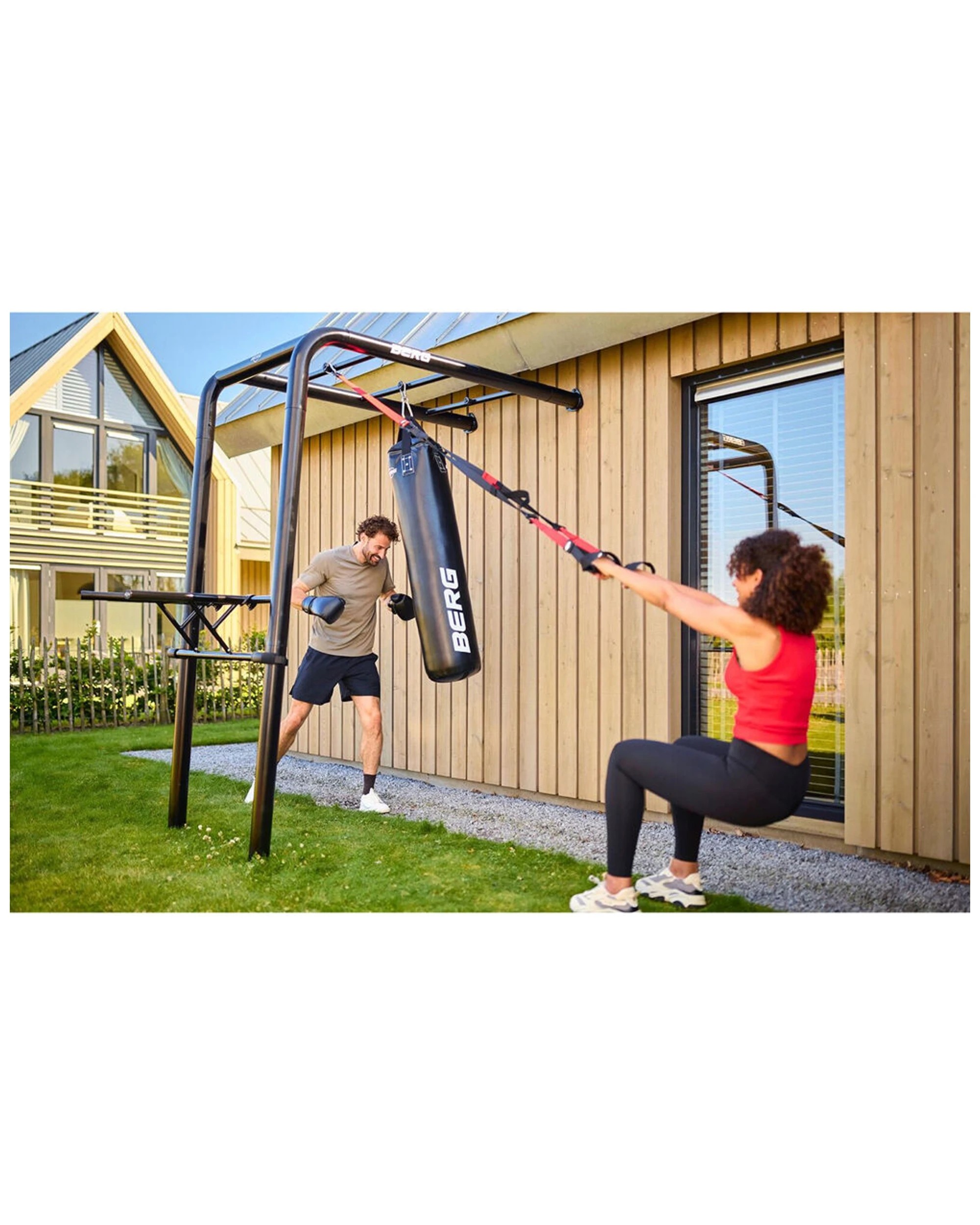 3 BERG Playbase Leather Gym Boxing Bag 120x30cm For Training And Home Use - Black, 3 of 3