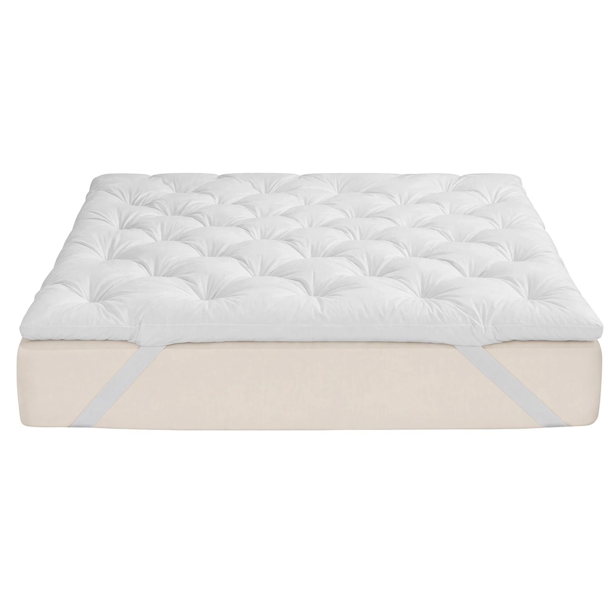 8 Giselle Bedding Pillow Top Mattress Topper 1300GSM Duck Feather 5cm Thick - King Bed - White, 8 of 9