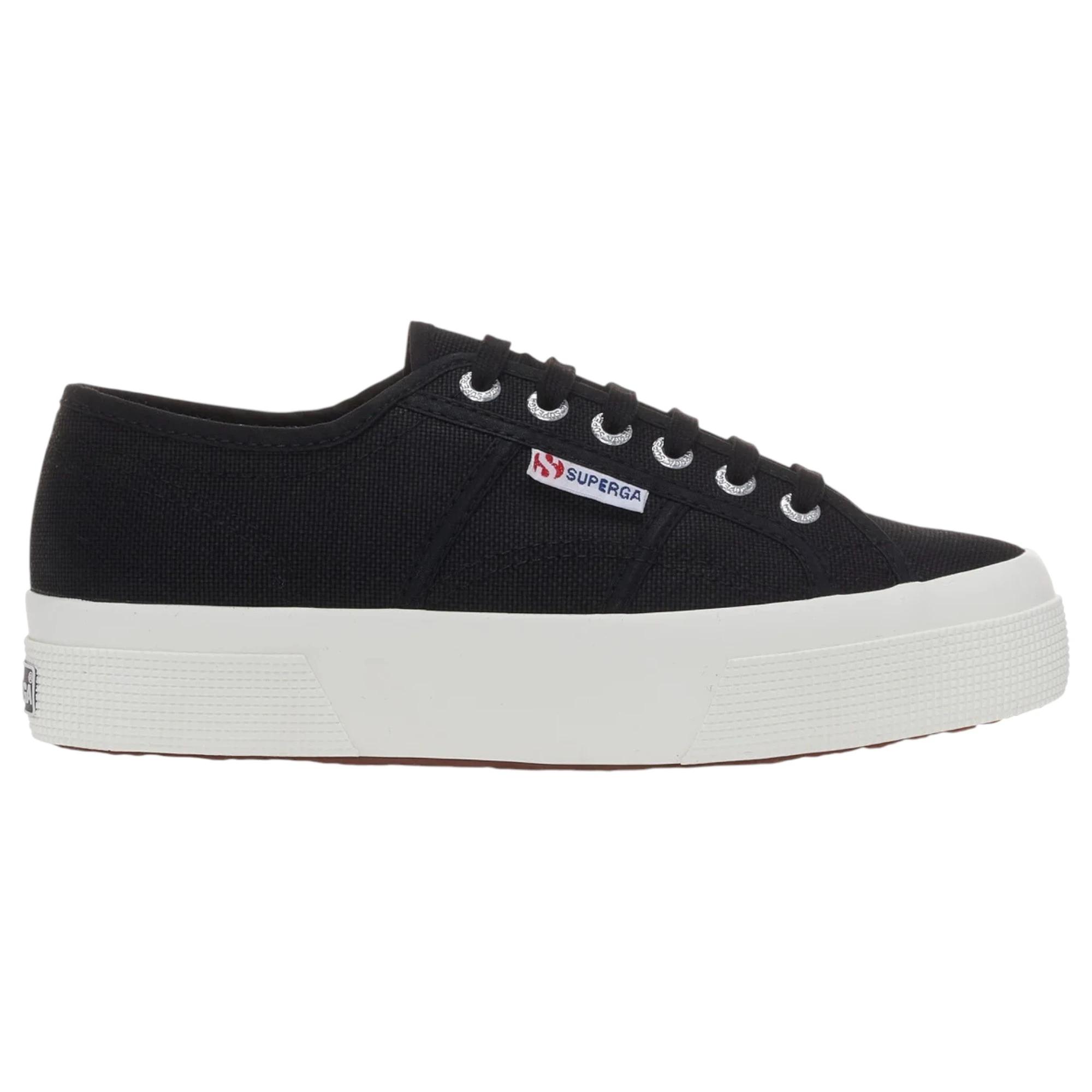 1 Superga Unisex 2740 Platform Black Casual Shoes BLACK, 1 of 5