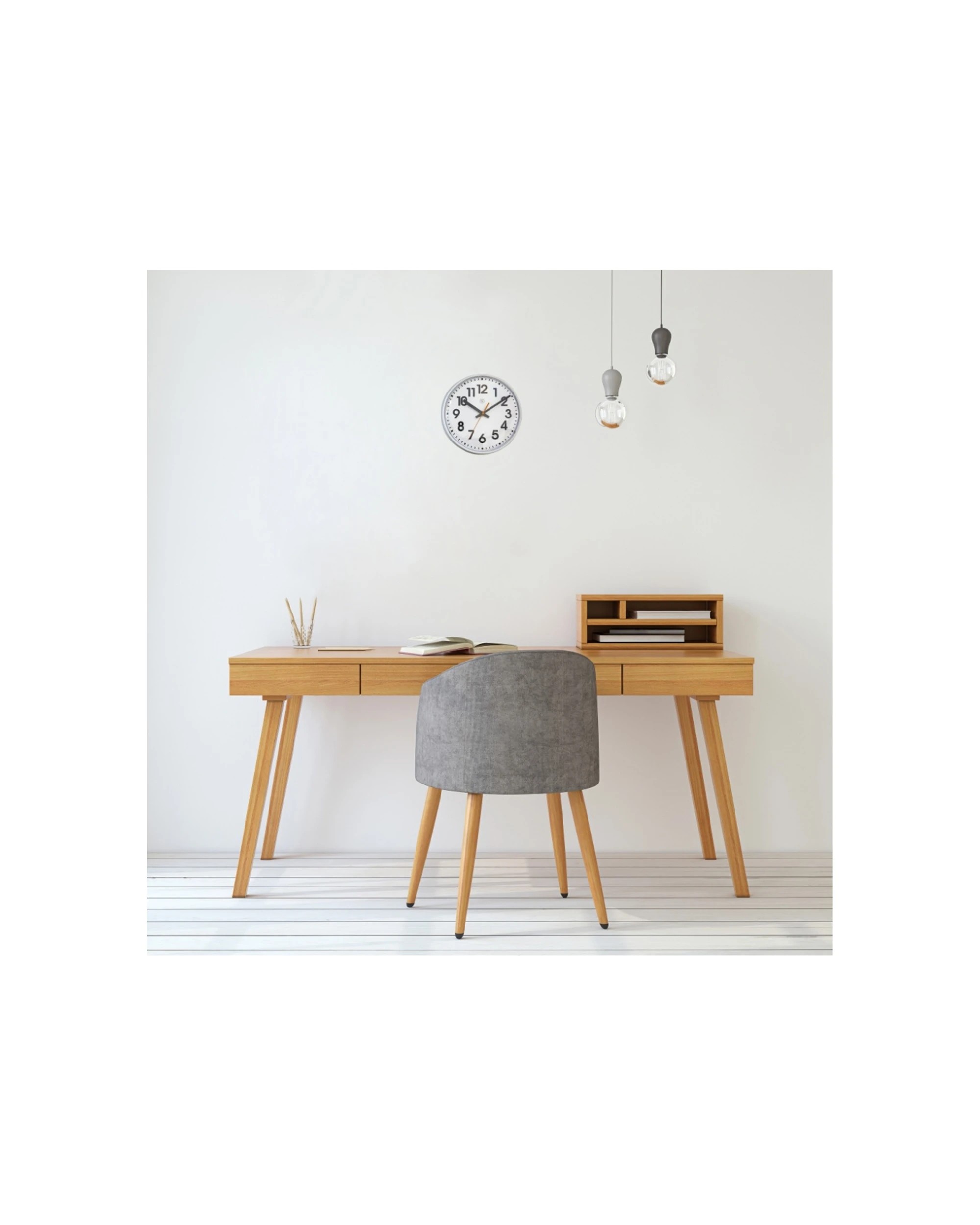 7 NeXtime Peter 36cm Silent Movement Wall Clock Minimalist Plastic Cover - White, 7 of 8