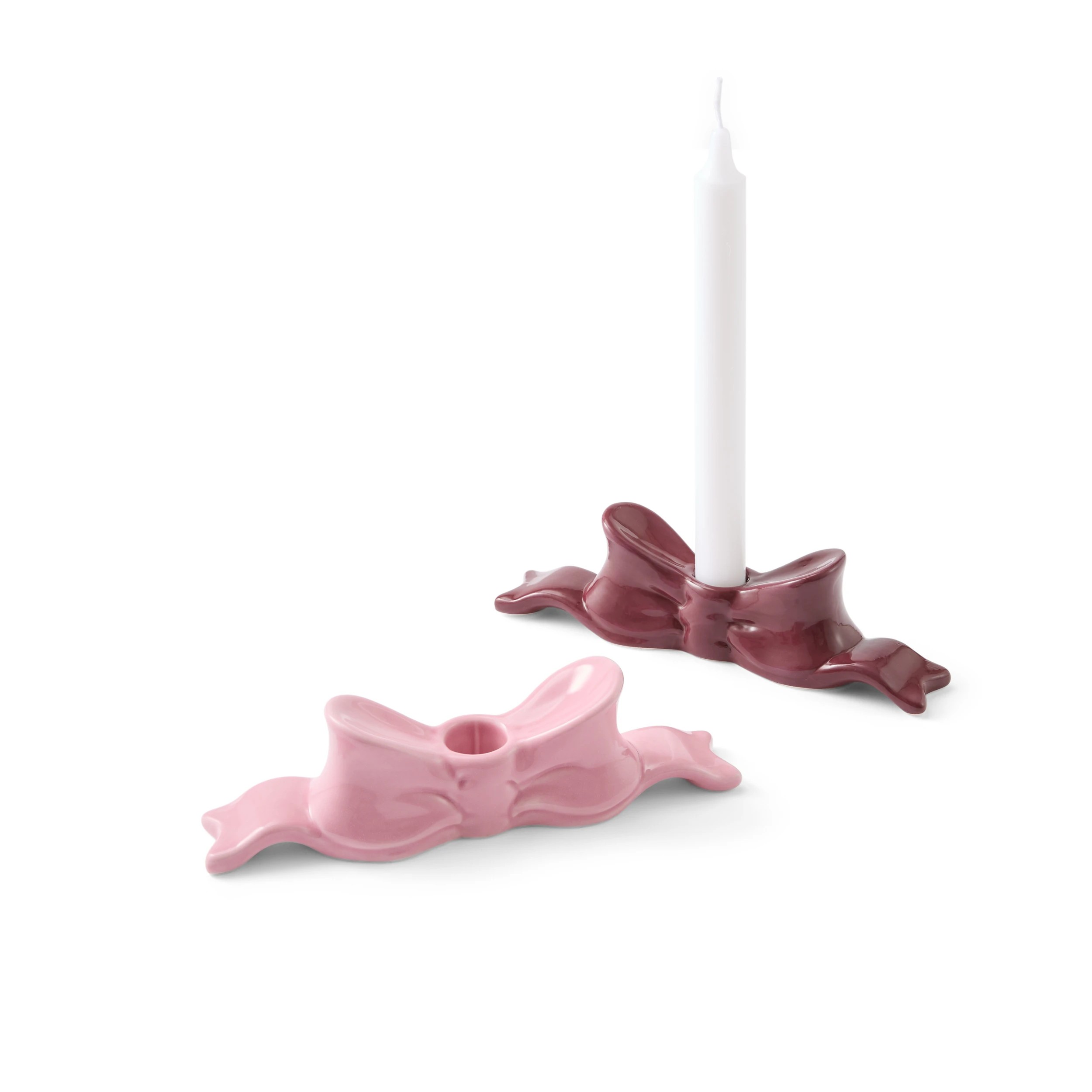 2 Christmas Bow Taper Candle Holders, 2 of 8