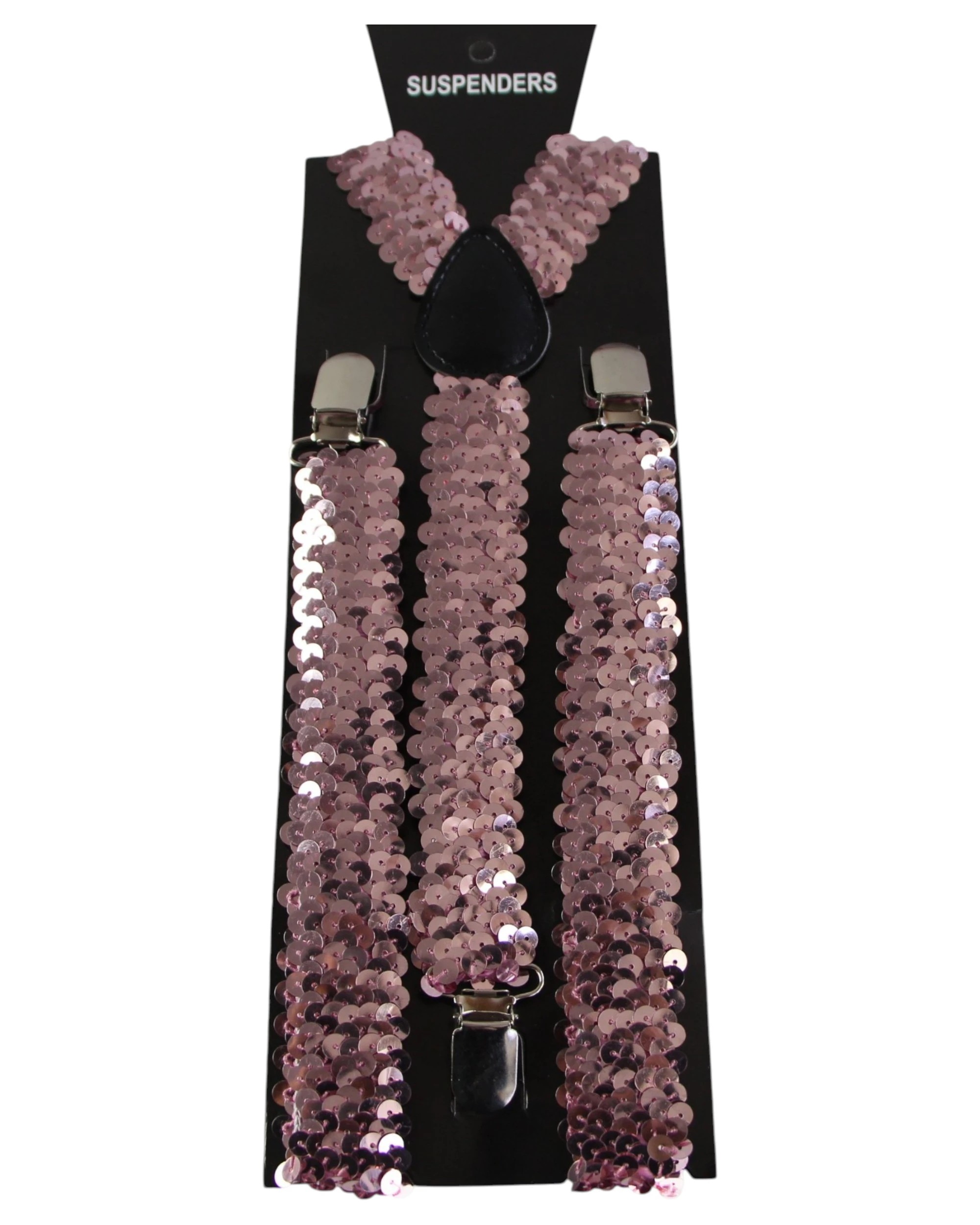 1 Zasel Unisex Adjustable 100cm Sequin Suspenders - Pink, 1 of 3