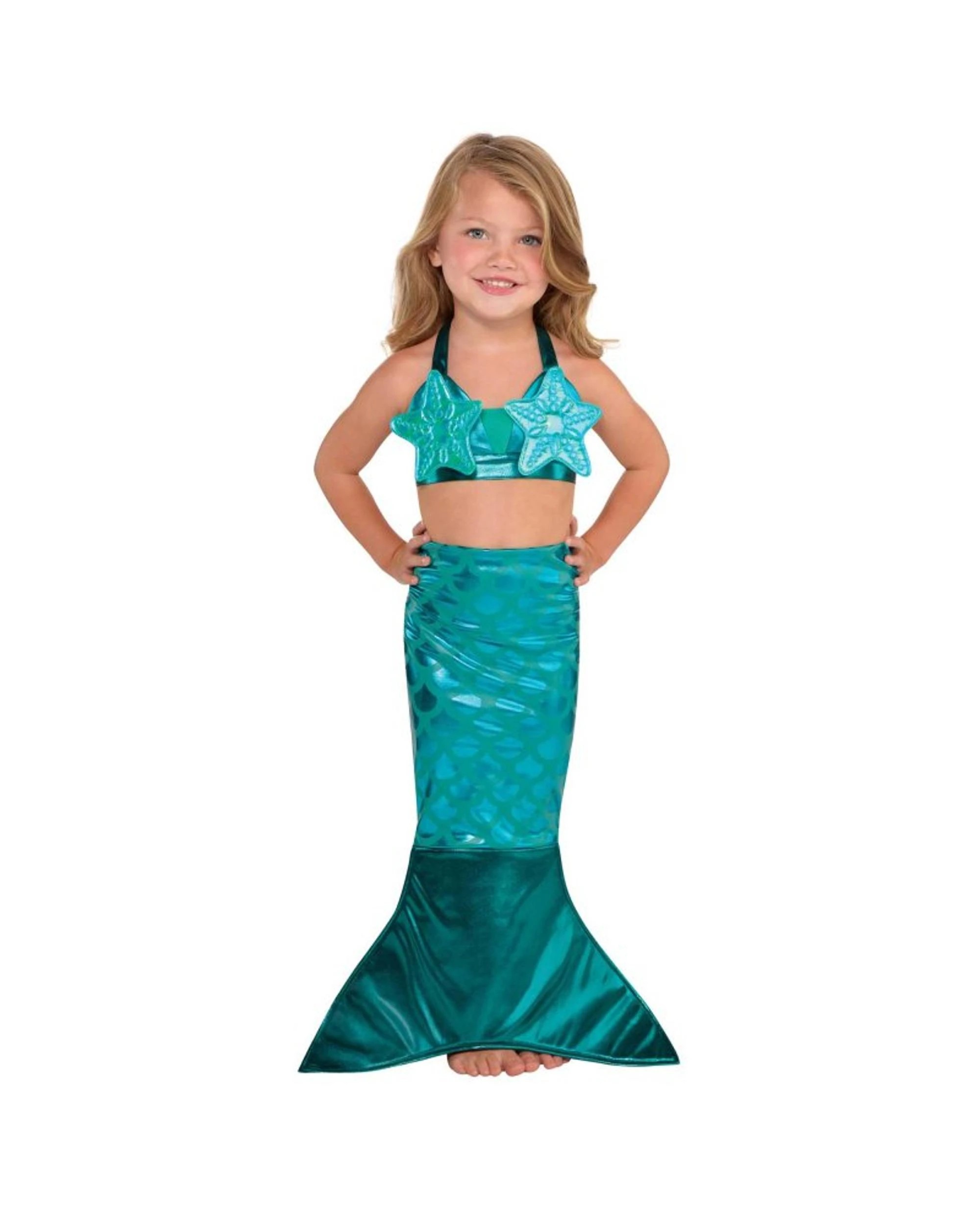 1 Mermaid Teal Child Costume Size Small 4-6 Years, 1 of 2