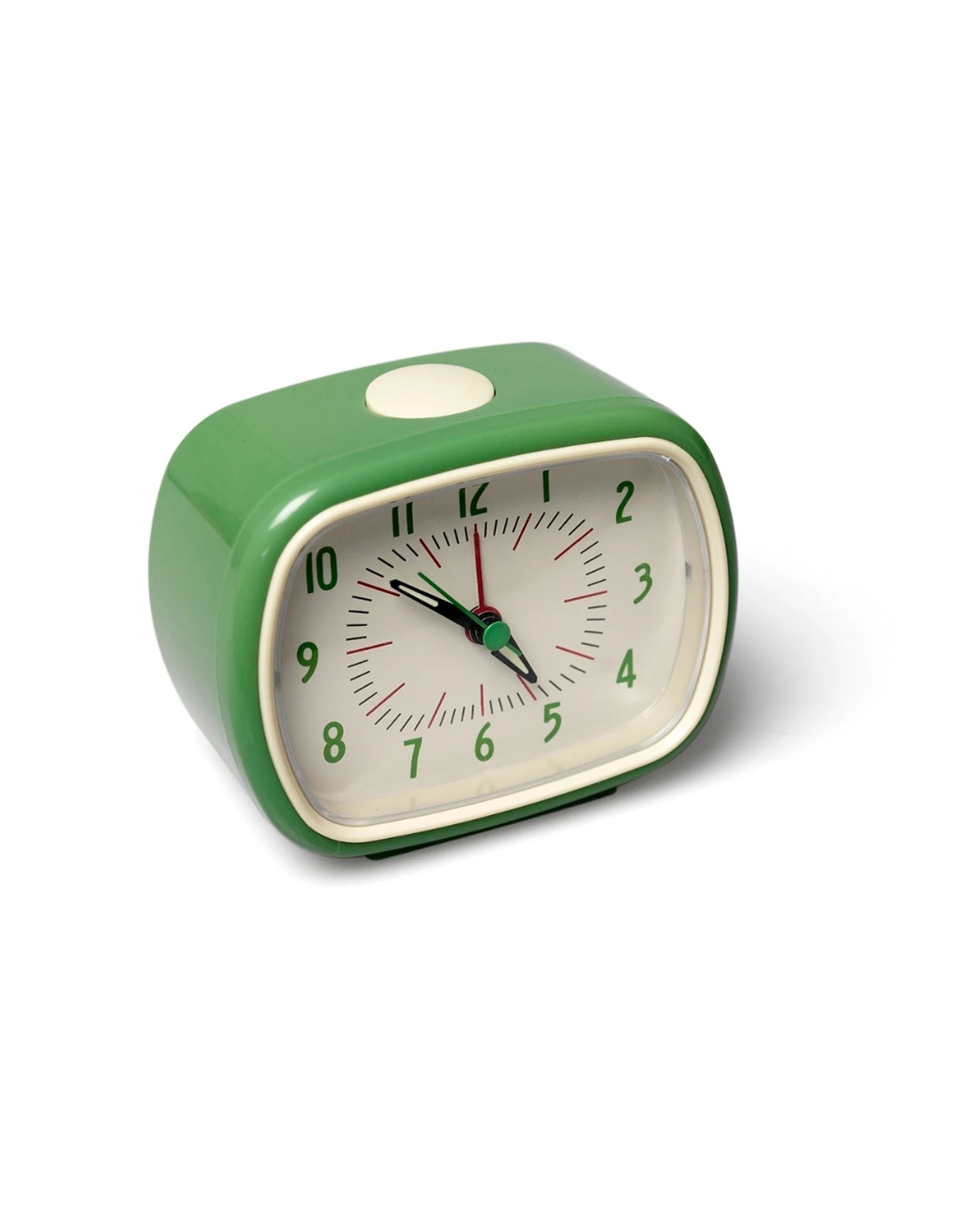 3 Rex London Retro Alarm Clock With Glow-In-The-Dark Hands - Green, 3 of 3