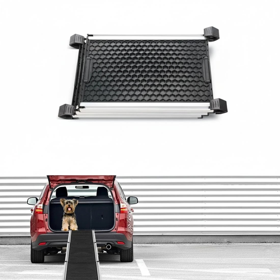 5 i.Pet Dog Ramp Pet Stairs Steps Car SUV Foldable Portable Ladder Adjustable - Black, 5 of 7