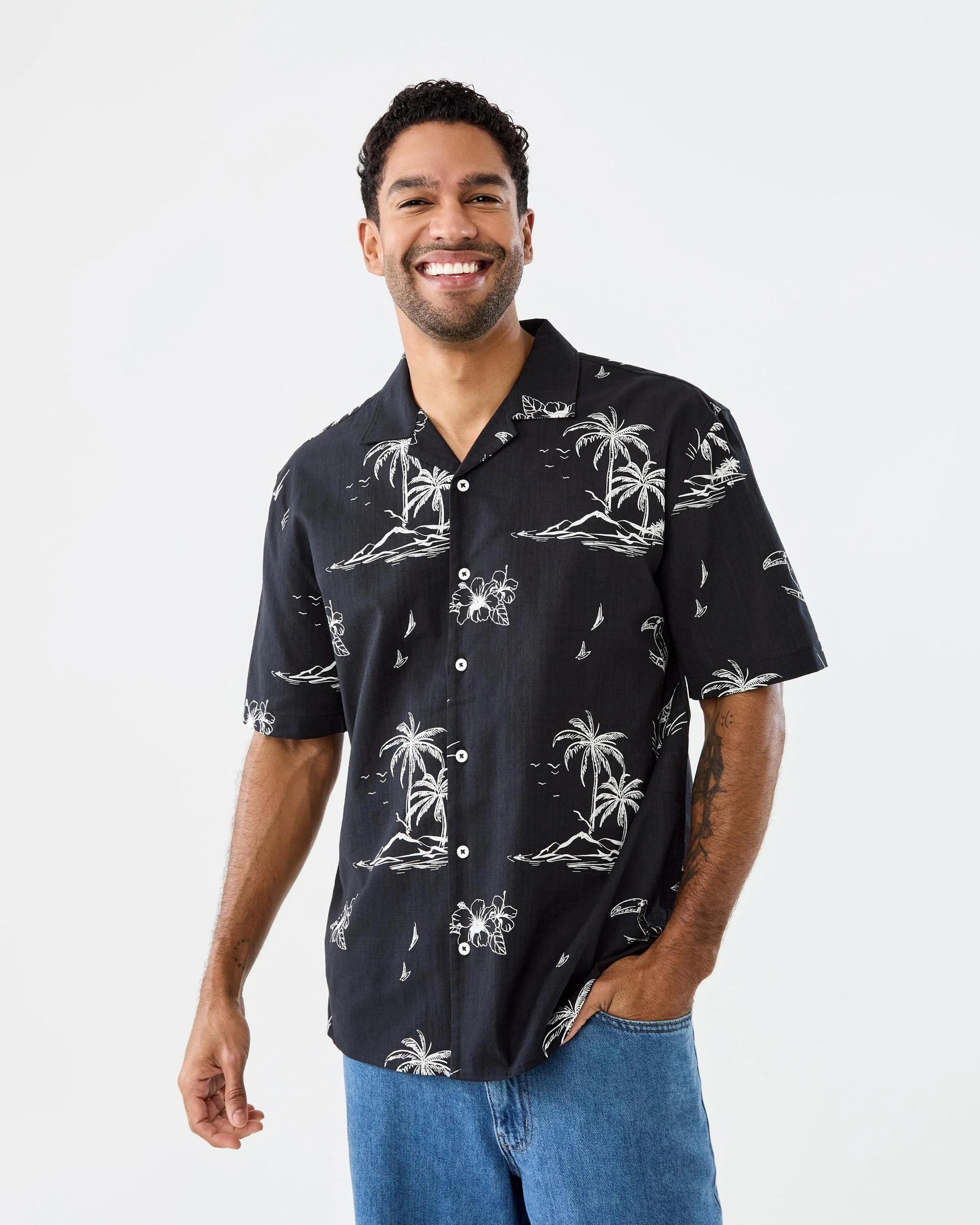 1 Short Sleeve Textured Print Shirt Bkl Bech, 1 of 8
