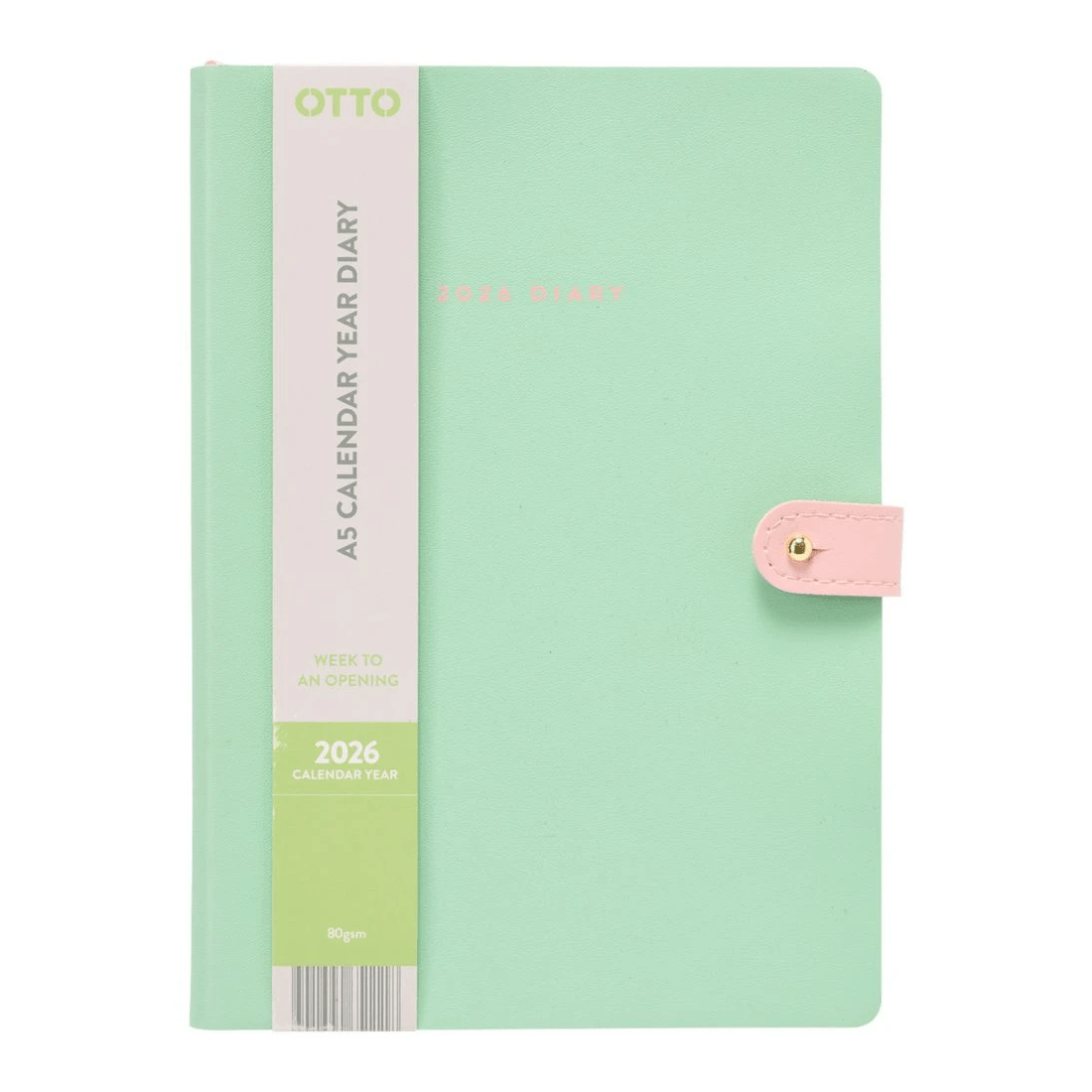 1 Otto A5 Week to View 2026 Colour Block Diary Jelly Mint, 1 of 7