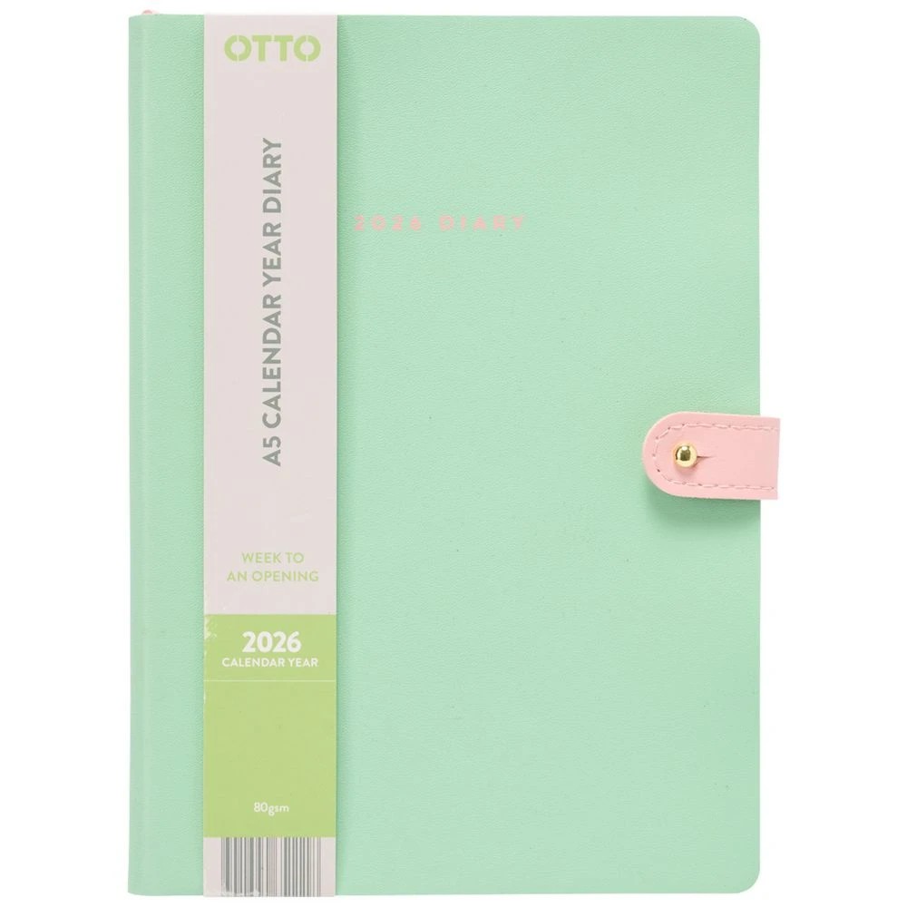 1 Otto A5 Week to View 2026 Colour Block Diary Jelly Mint, 1 of 7
