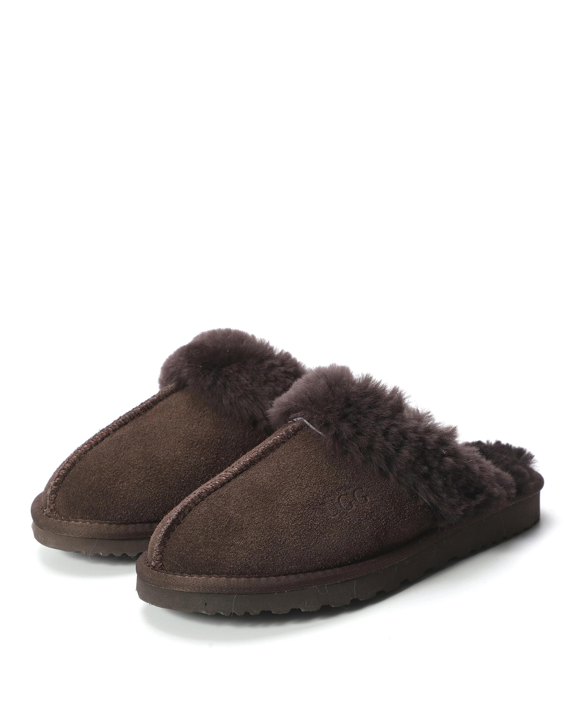 2 AUS WOOLI UGG Sheepskin Wool Sydney Slippers CHOCOLATE, 2 of 6