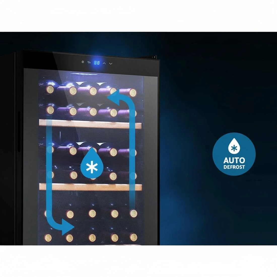 6 Devanti Wine Fridge Cooler 34 Bottles - Black, 6 of 7