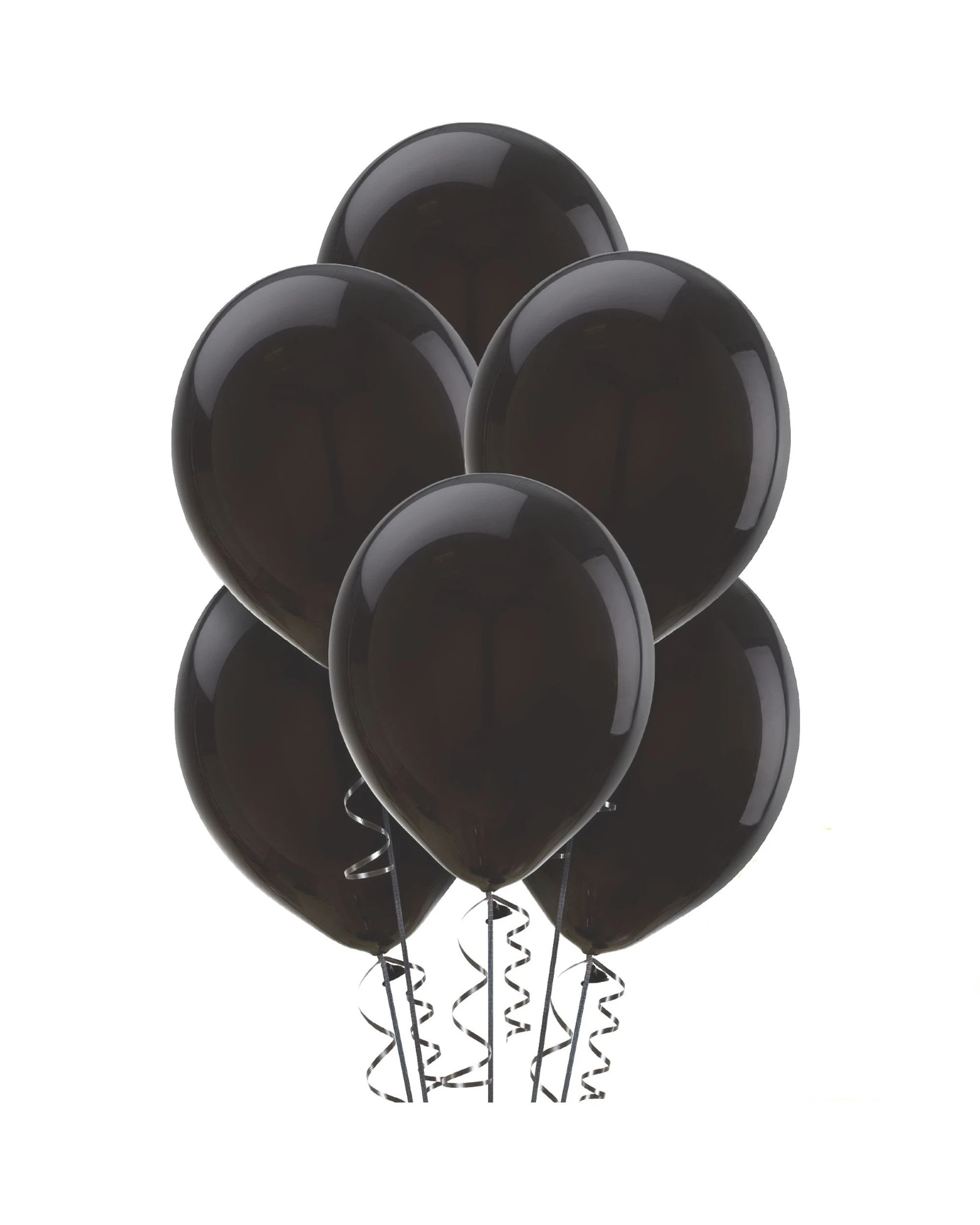 1 Unique Black Balloons 30cm Round Pack of 100 - Black, 1 of 1