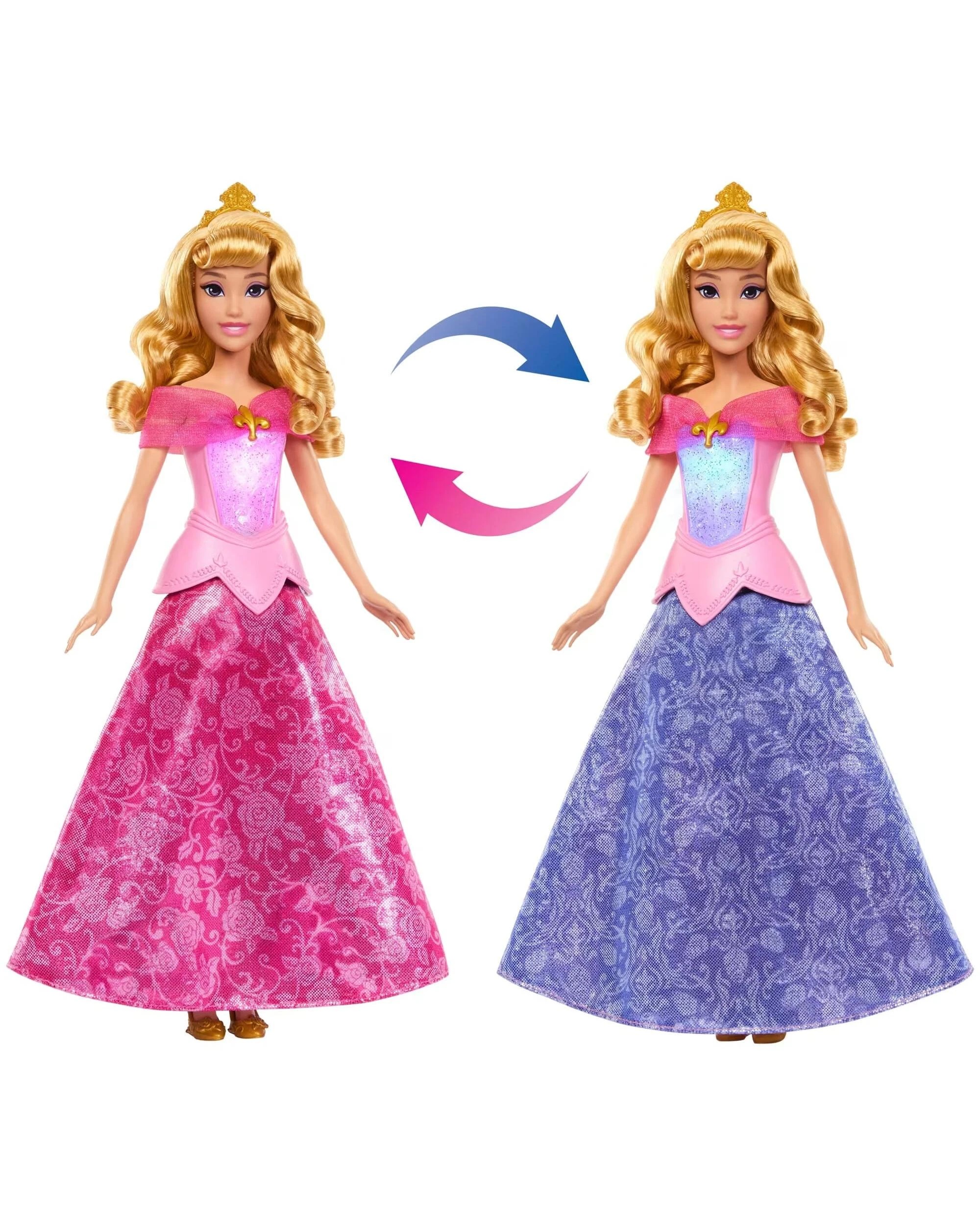 4 Disney Princess Aurora Pink to Blue Dress Doll, 4 of 6