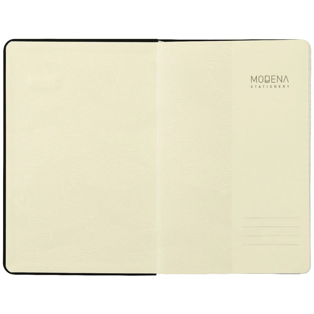 3 Modena A5 Linen Ruled Notebook Black, 3 of 5