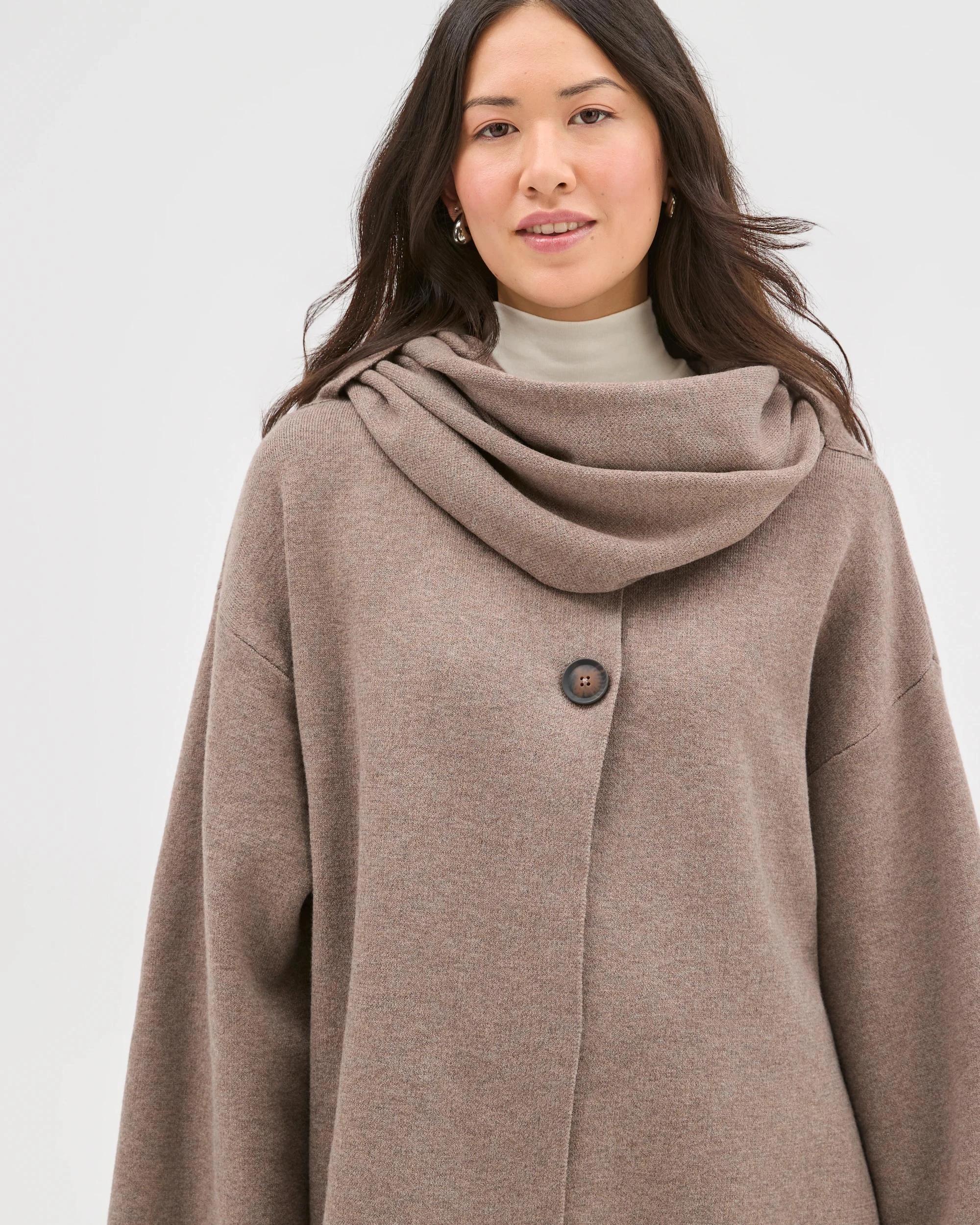8 Target Woman Wrap Scarf Knitted Coat DARK TAUPE MARLE, 8 of 8