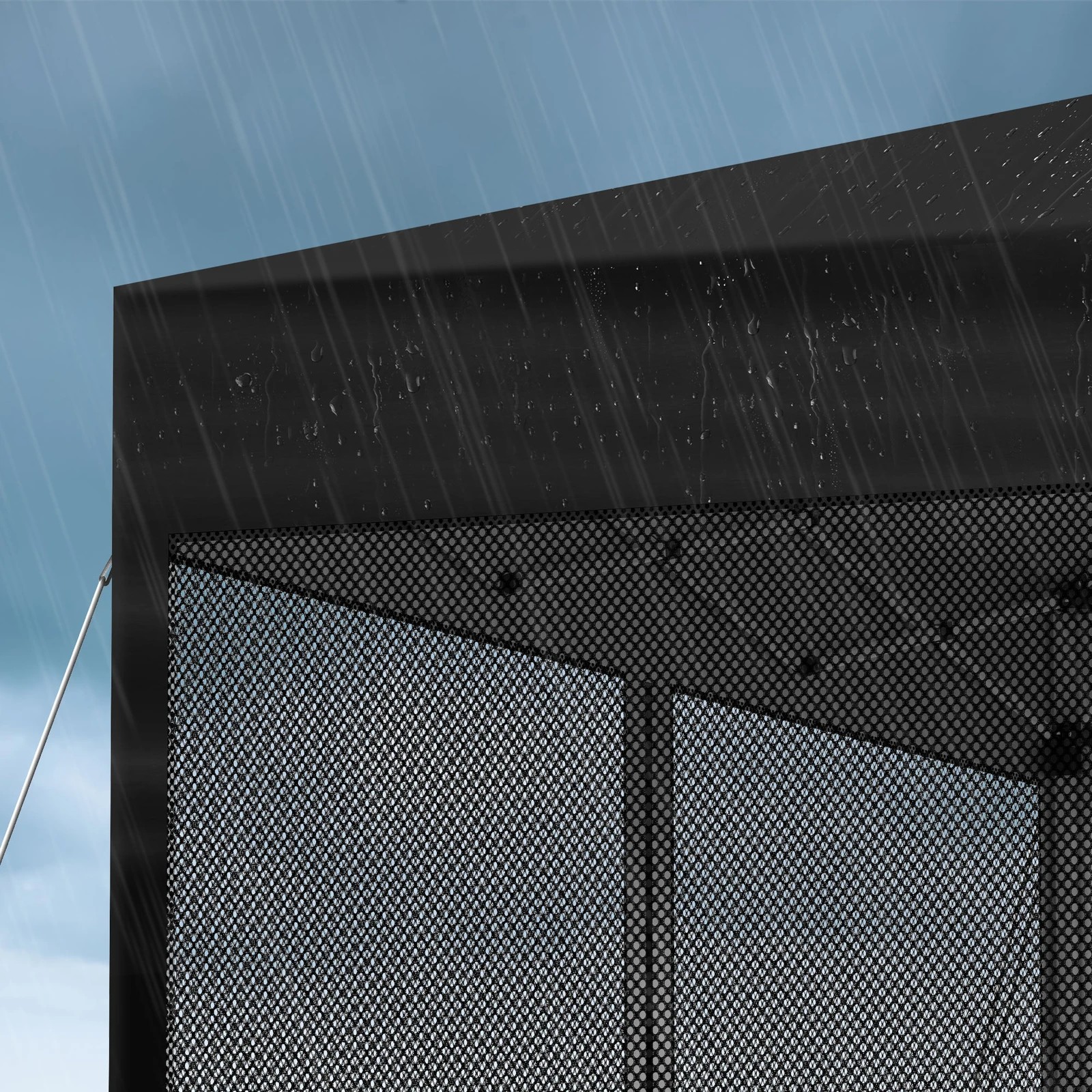 4 Alfordson Pop Up Marquee Outdoor Tent Mesh Wall 3x6m Gazebo - Black, 4 of 10