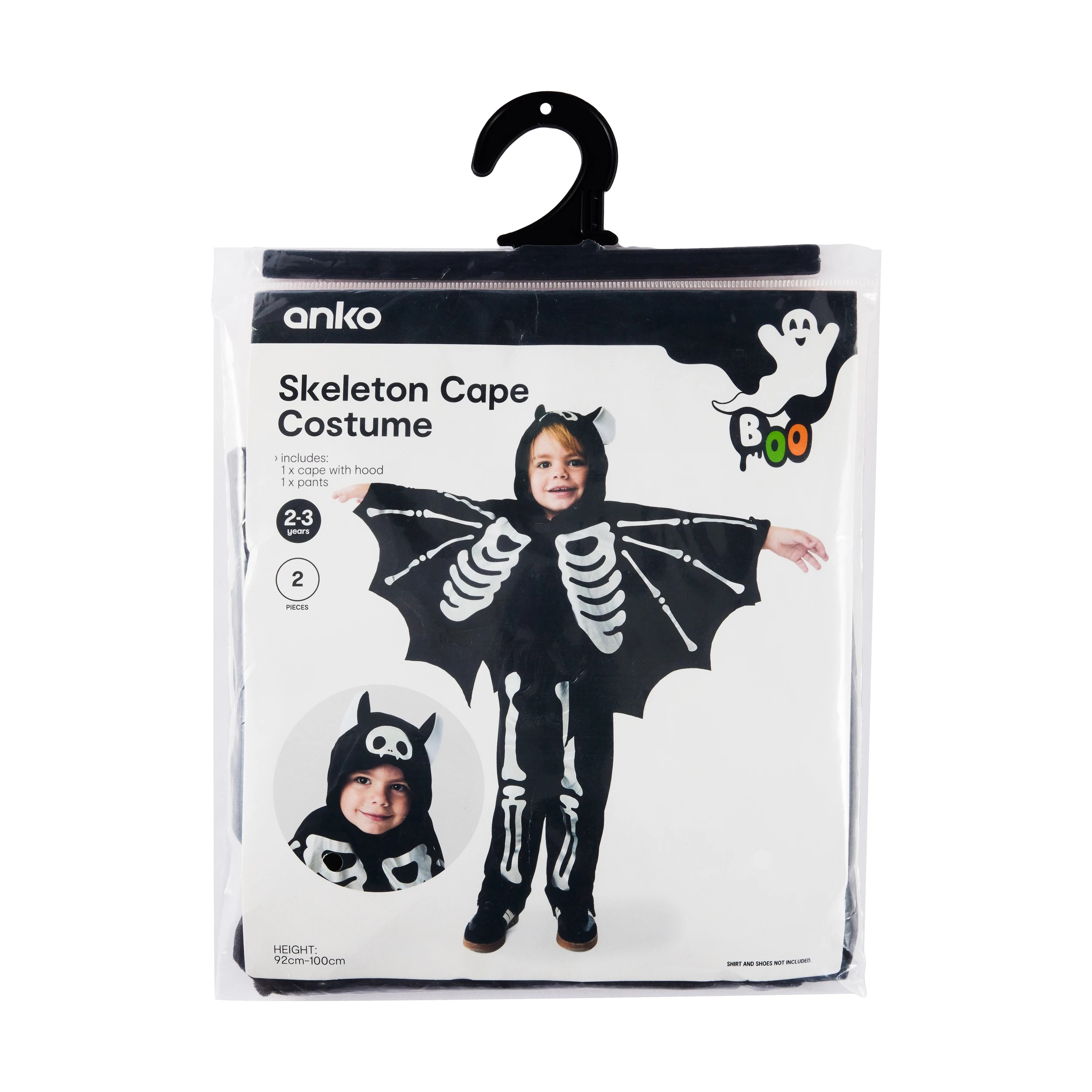 9 2 Piece Skeleton Cape Costume - Ages 2-3, 9 of 10