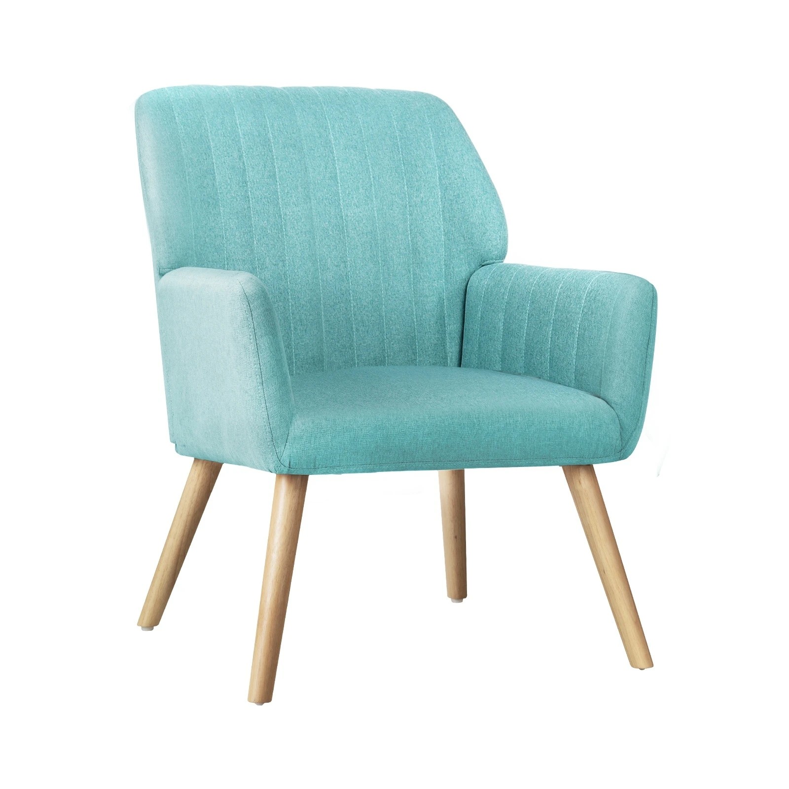 1 Oikiture Armchair Lounge Sofa Chair Fabric Accent Chairs Armchairs Couches
 - Blue, 1 of 10