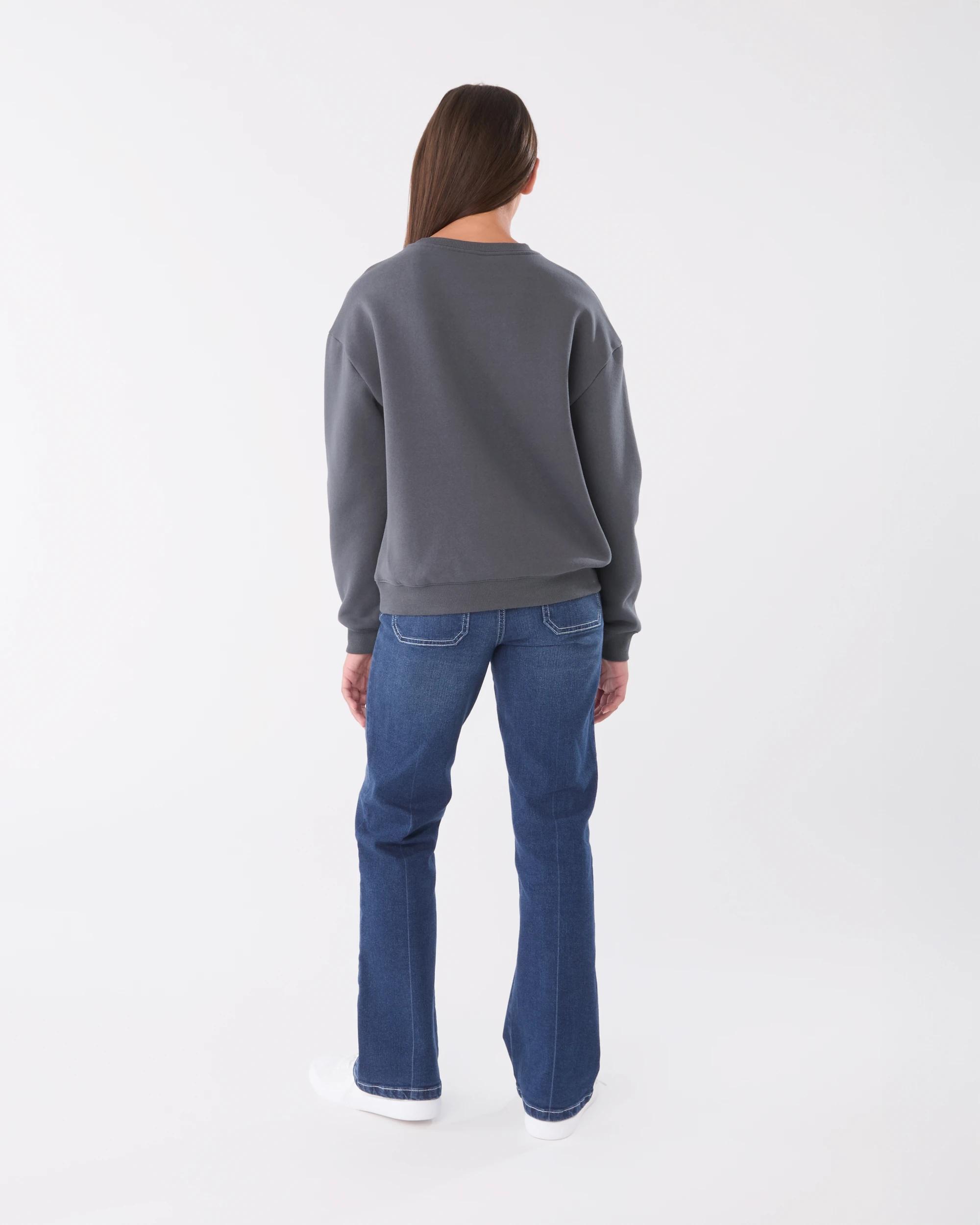 7 Print Crew Neck Sweatshirt Gry Slogan, 7 of 7