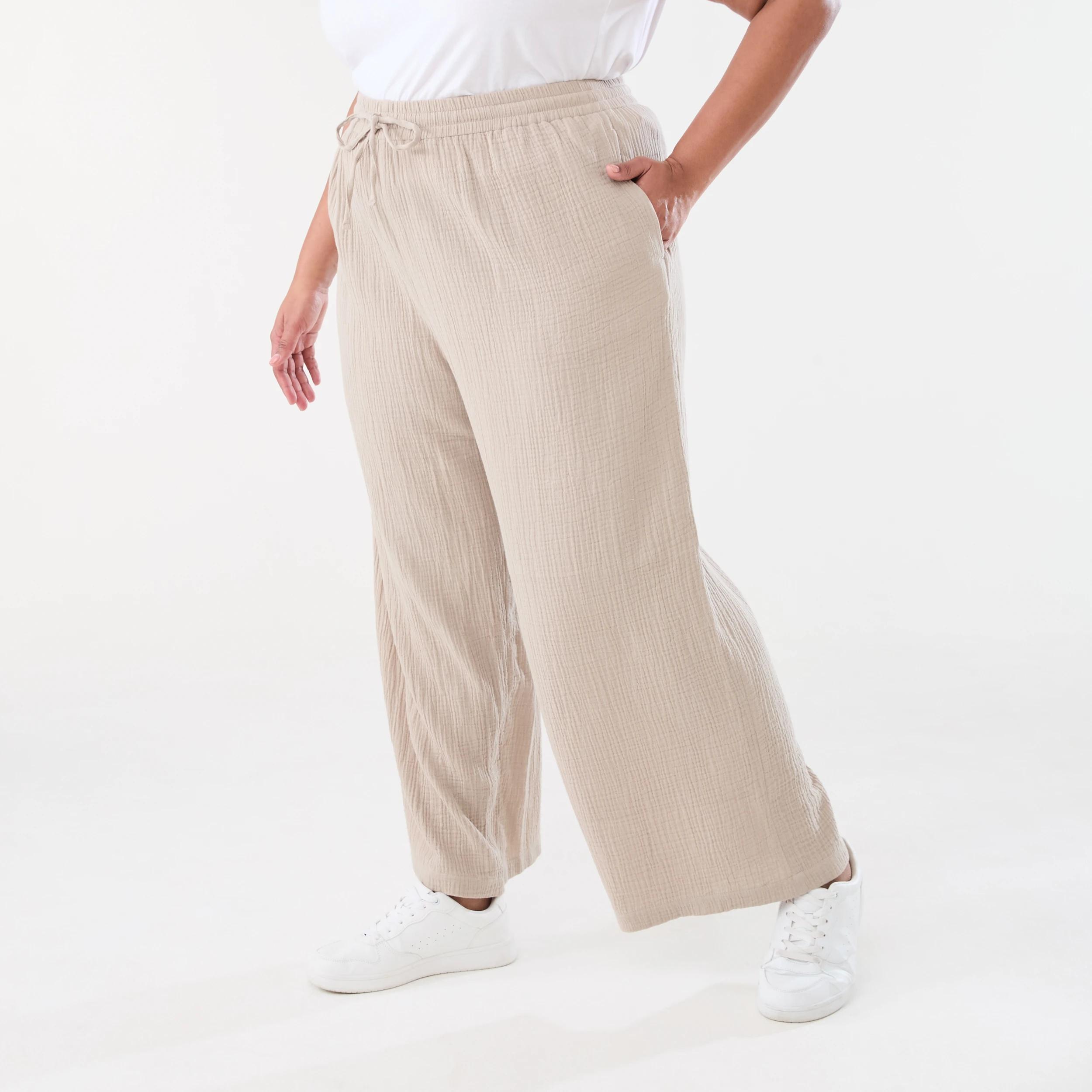 2 Curve Double Cloth Pants Grey Taupe, 2 of 5