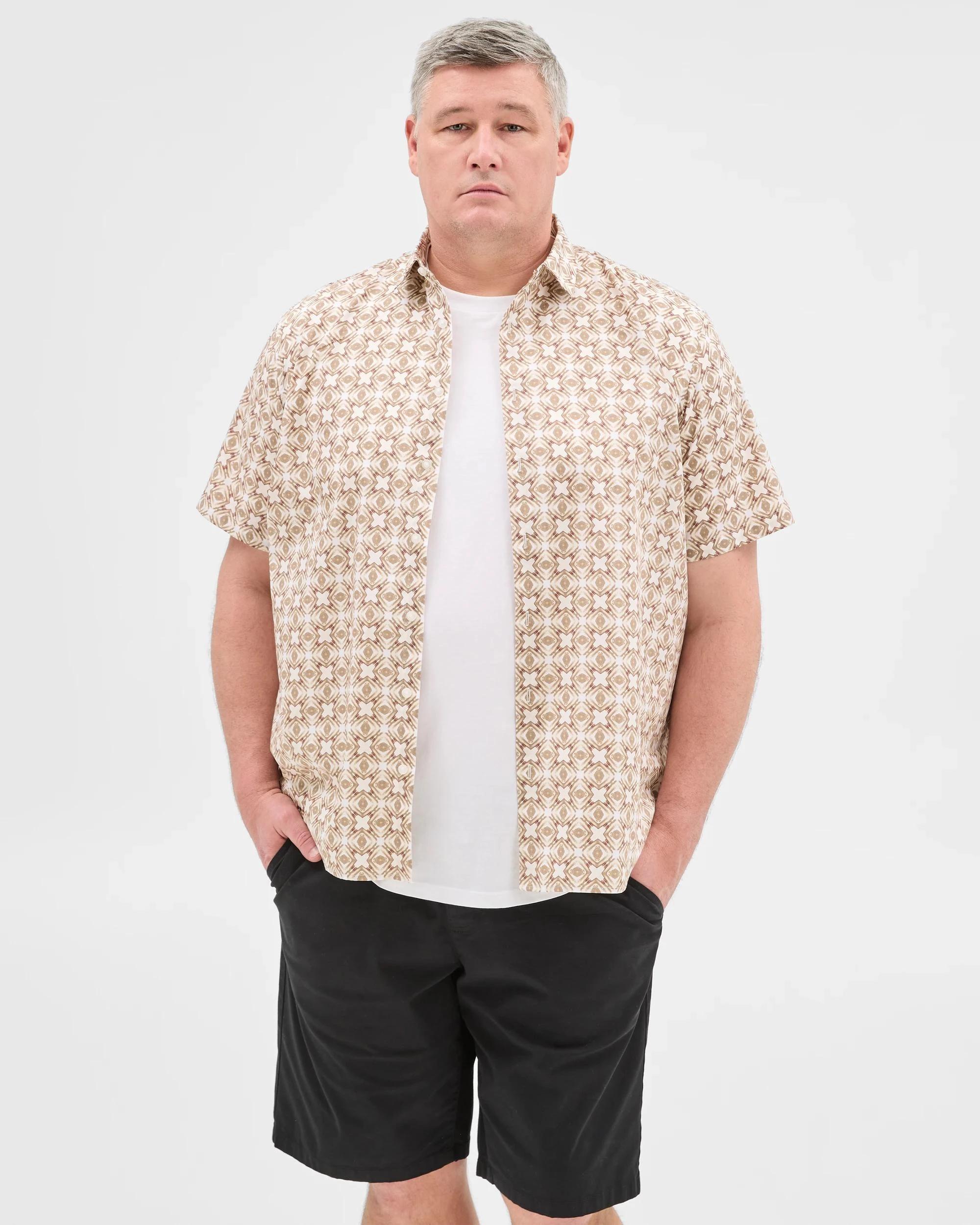 2 Target Plus Size Australian Cotton Business Shirt NEUTRAL GEO, 2 of 6