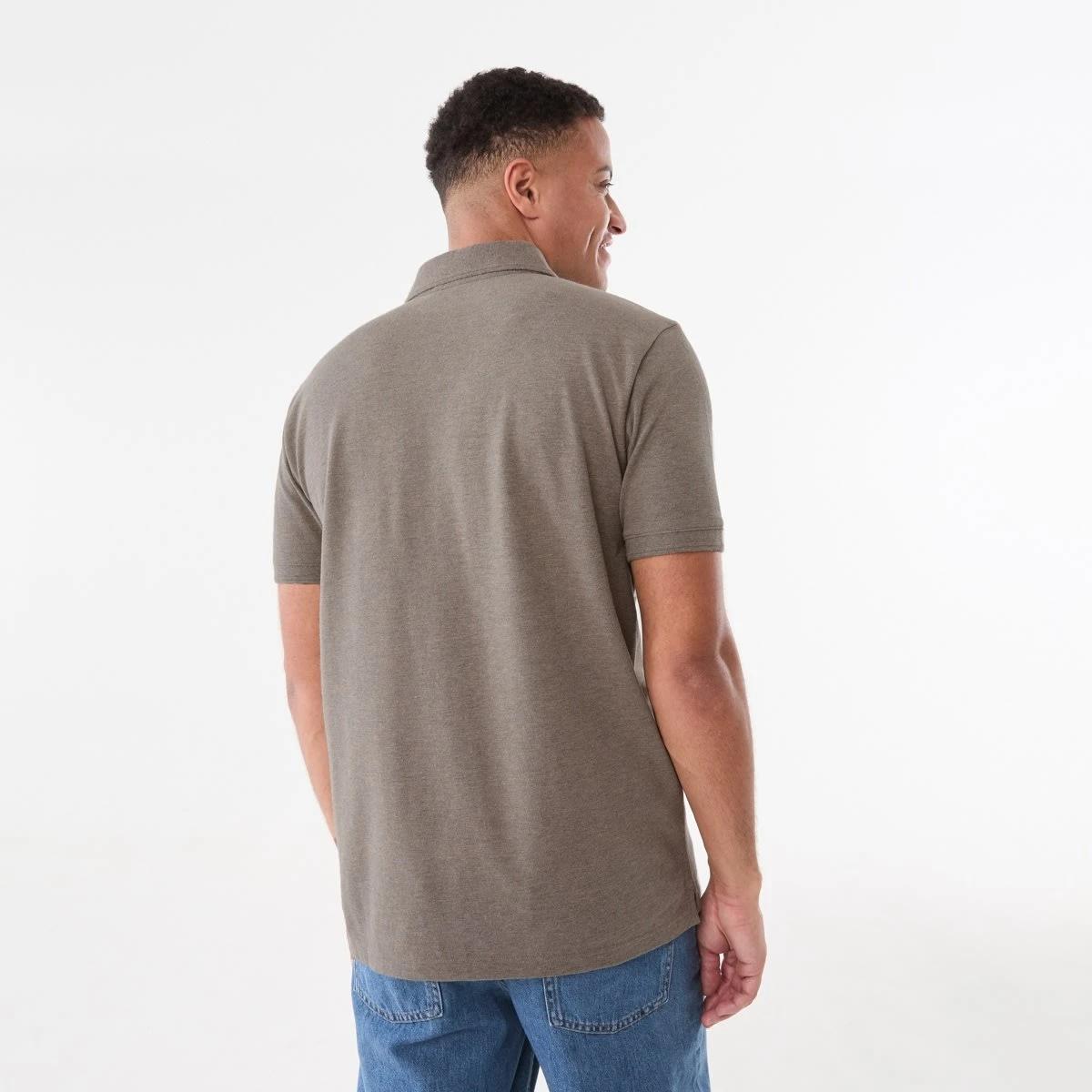 3 Pique Polo Shirt DRIFT BROWN MARLE, 3 of 5