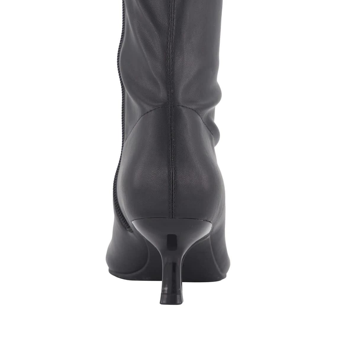 3 Knee High Heeled Boots Black, 3 of 4