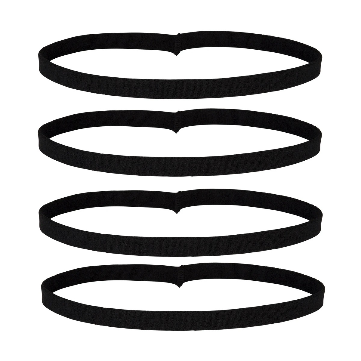 1 4 Pack Elastic Headbands - Black, 1 of 2