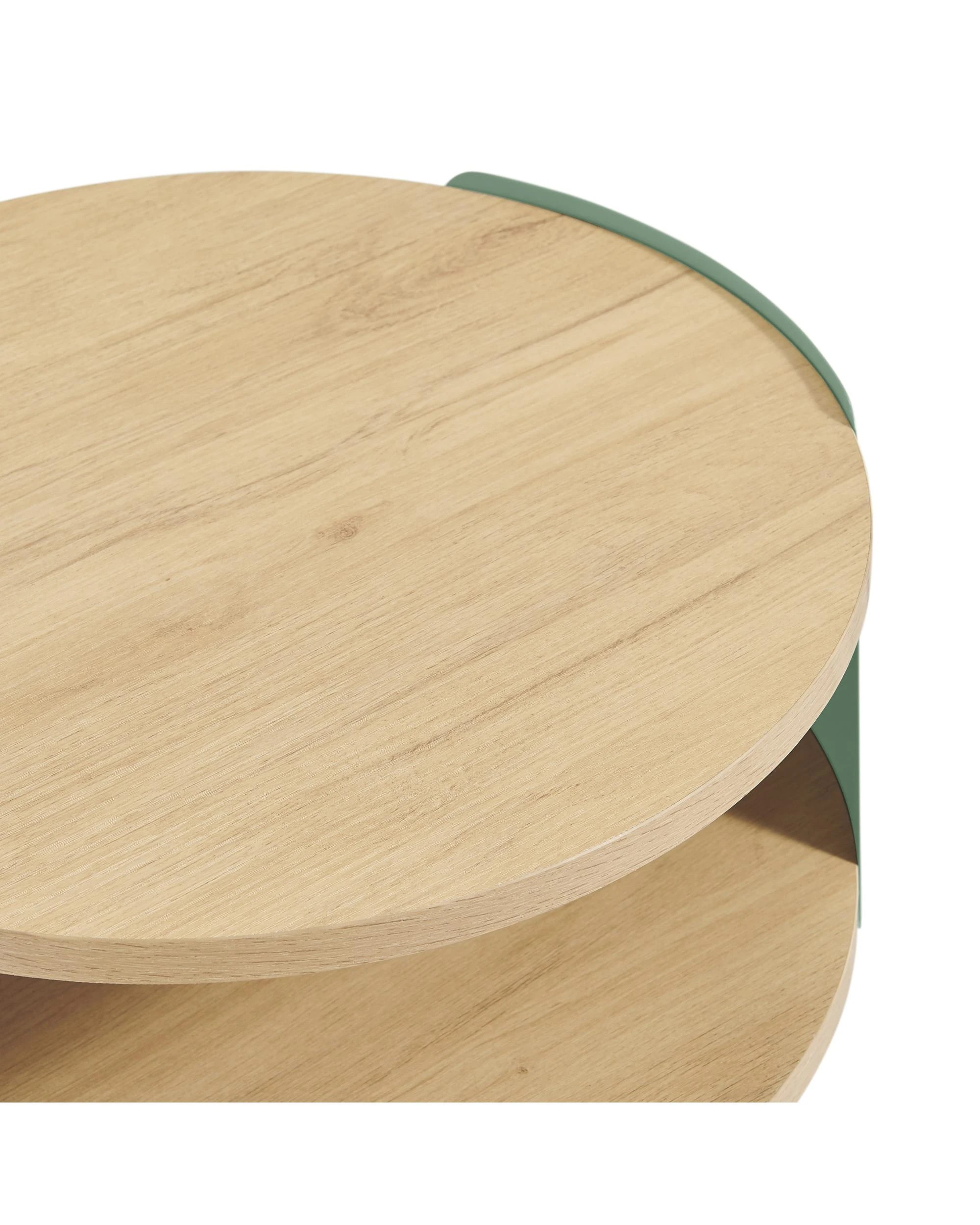 7 Kodu Side Table Bedside Shelf Round - Green, 7 of 9