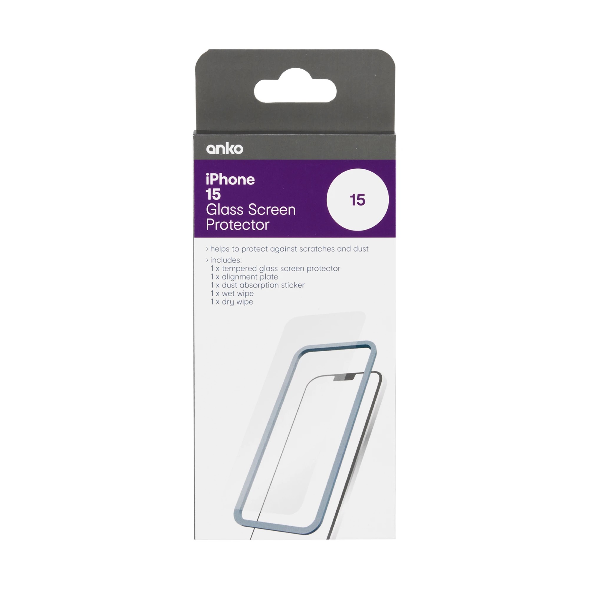 1 iPhone 15 Protector Glass, 1 of 3