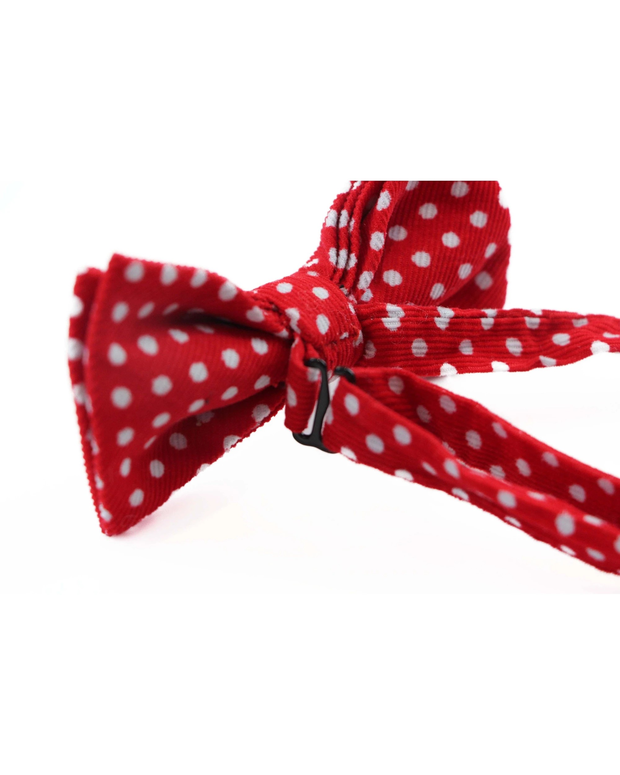 2 Zasel Mens Red & White Cord Polka Dot Patterned Bow Tie - Multi, 2 of 4