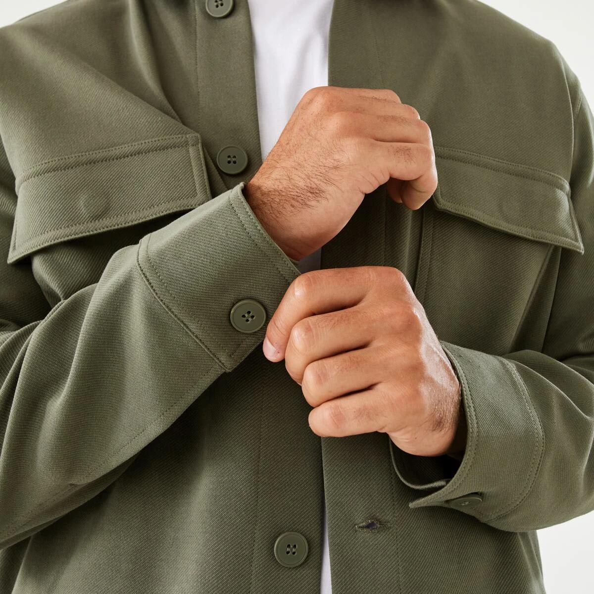 8 Long Sleeve Textured Knit Shirt Khaki, 8 of 8