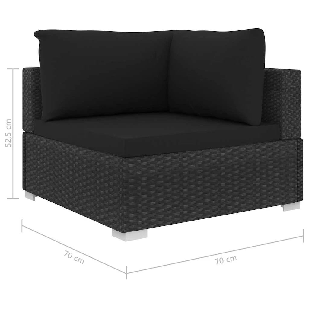 8 vidaXL Garden sofa set Modular - Black, 8 of 9