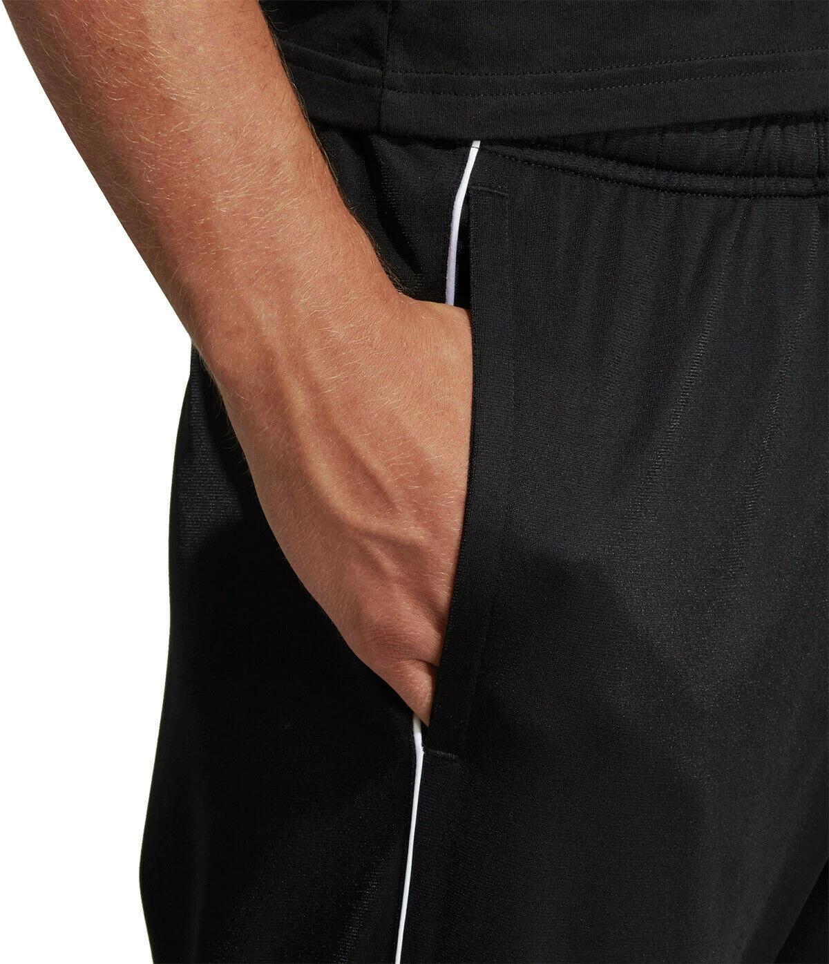 2 Adidas Mens Core Tracksuit Bottoms - Trackies Track Pants Black BLACK, 2 of 4