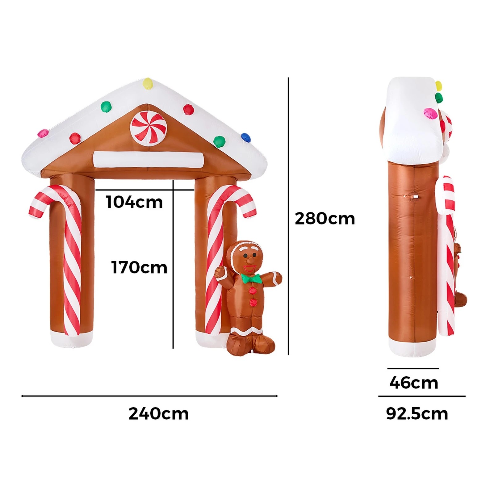 2 Tinseltown 2.8M Christmas Inflatable Archway LED Lights Party Xmas Decoration - Multi, 2 of 8
