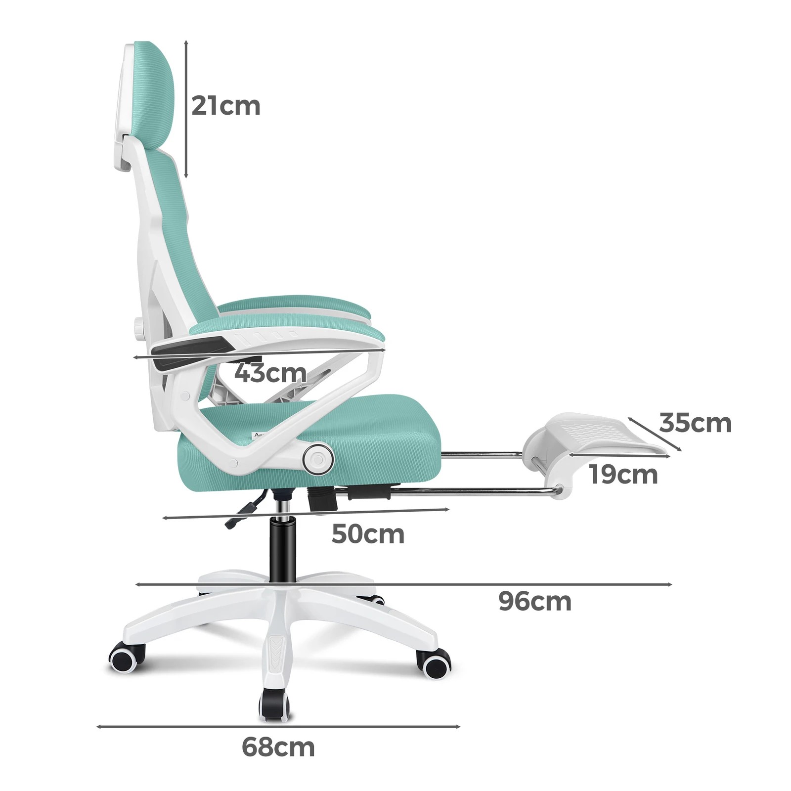 6 Alfordson Office Desk Chair Mesh Executive Computer Fabric Seat Recliner Work, 6 of 6