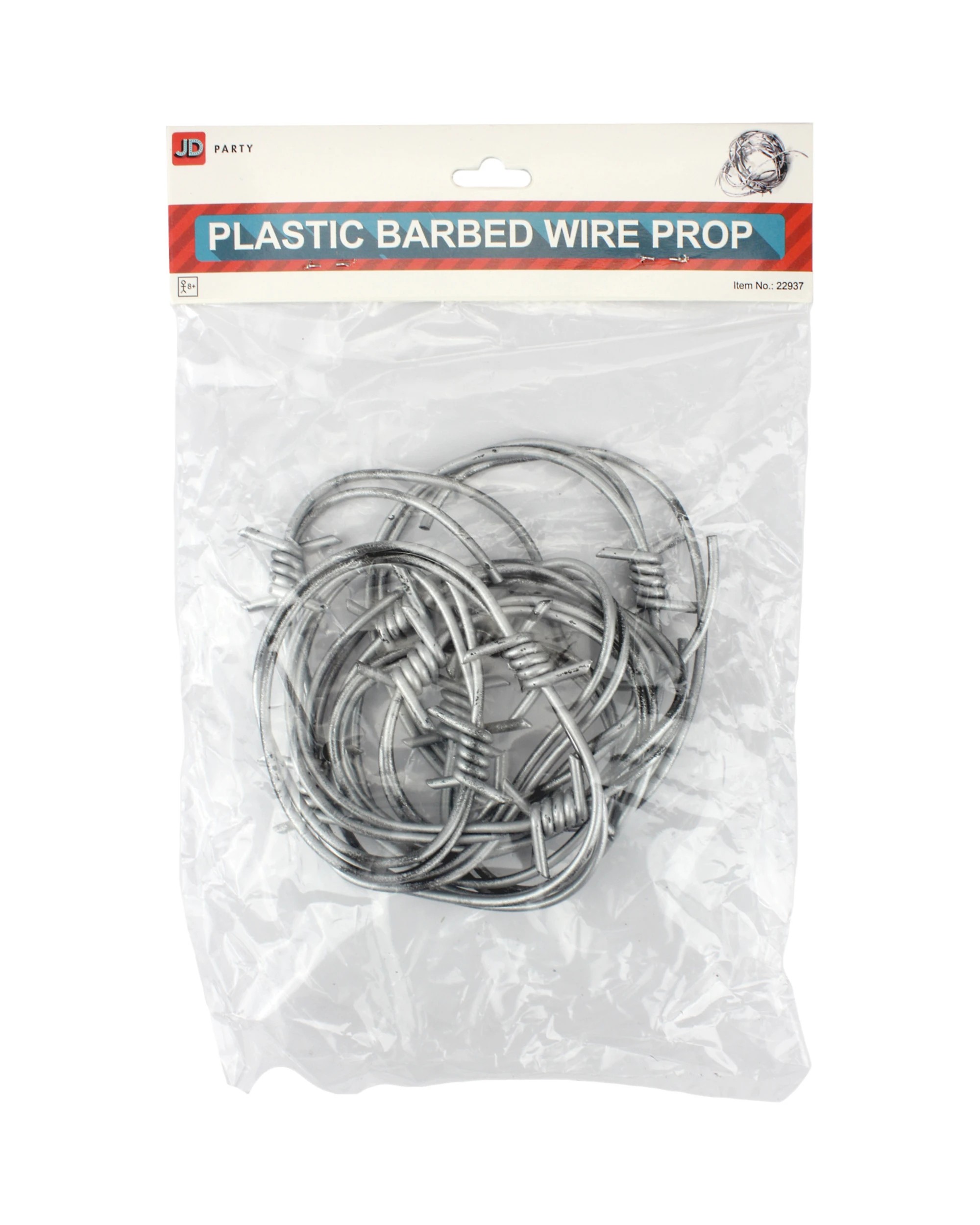 2 JD Party Silver Plastic Barbed Wire Decoration 2.5m - Silver, 2 of 2