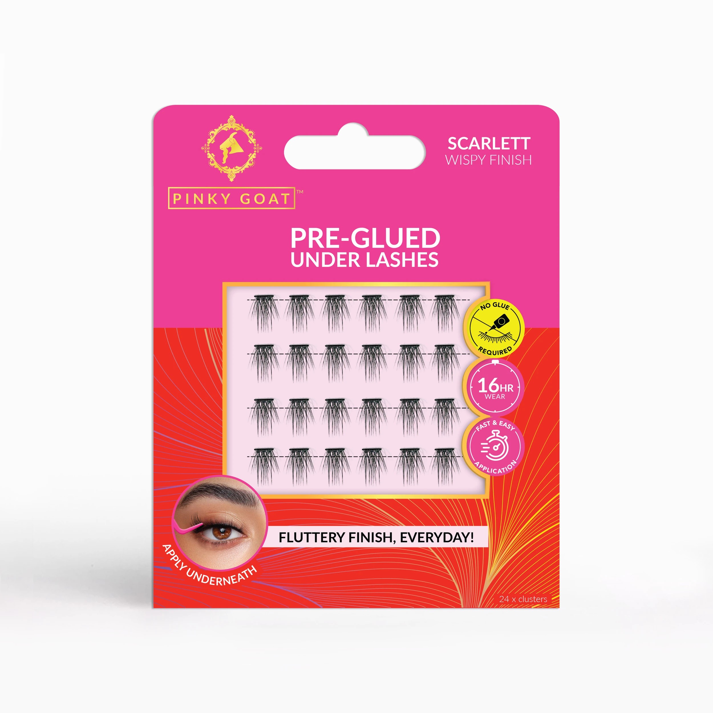1 Pinky Goat 24 Pack Pre-Glued Under Lashes - Scarlett, 1 of 3