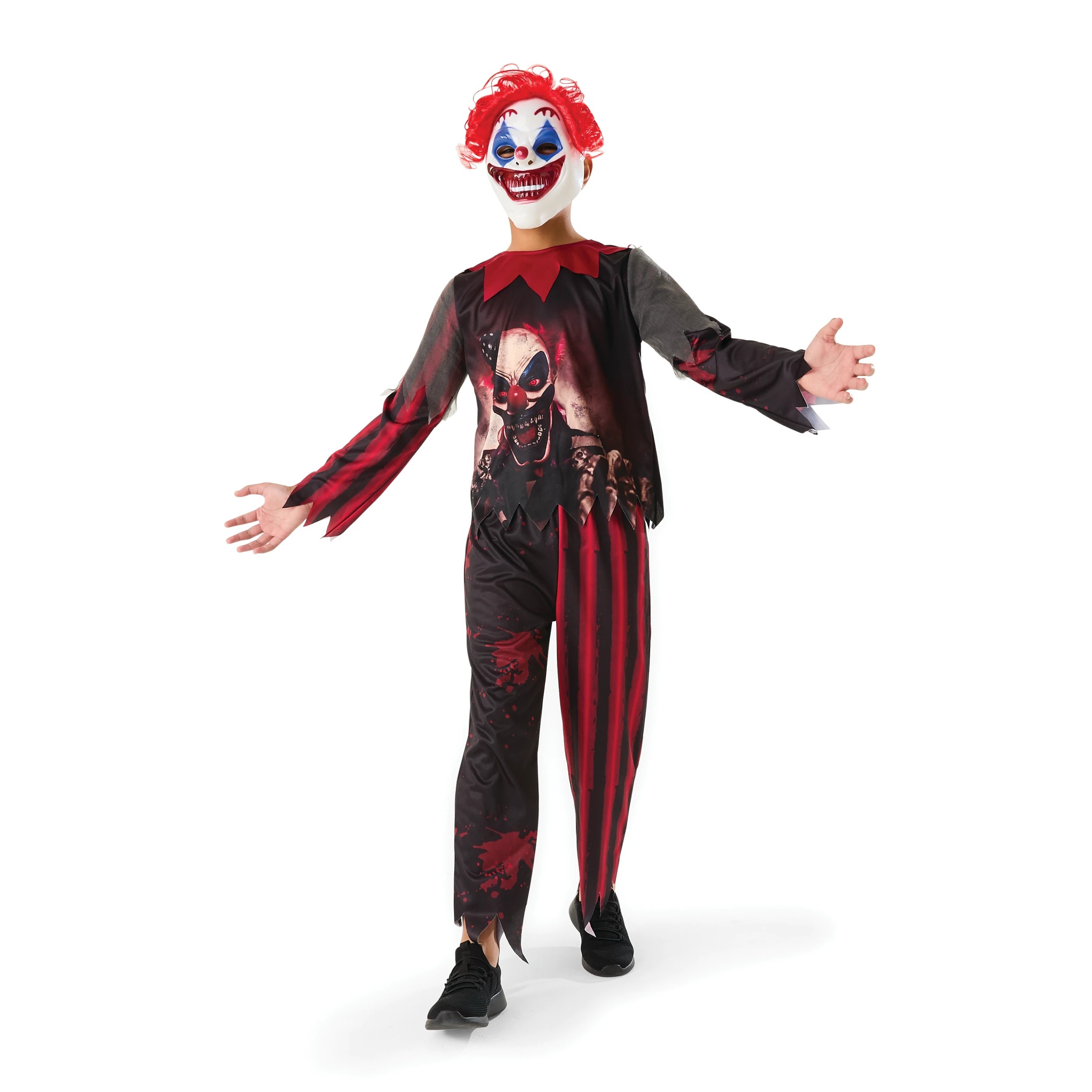 1 3 Piece Clown Costume with Mask - Ages 8+, 1 of 10