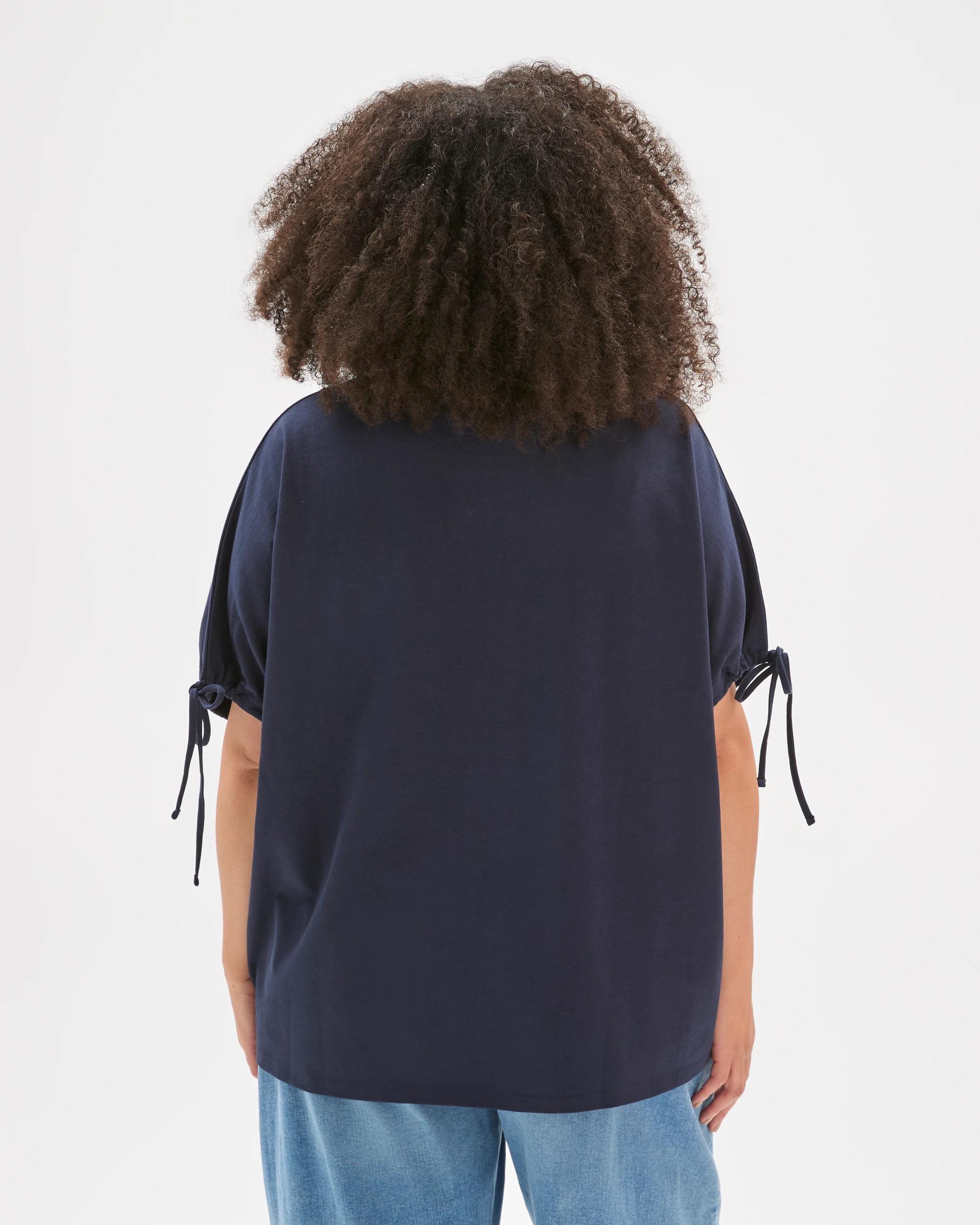 7 Target Curve Plus Size Australian Cotton Gathered Sleeve T-Shirt INK NAVY, 7 of 7