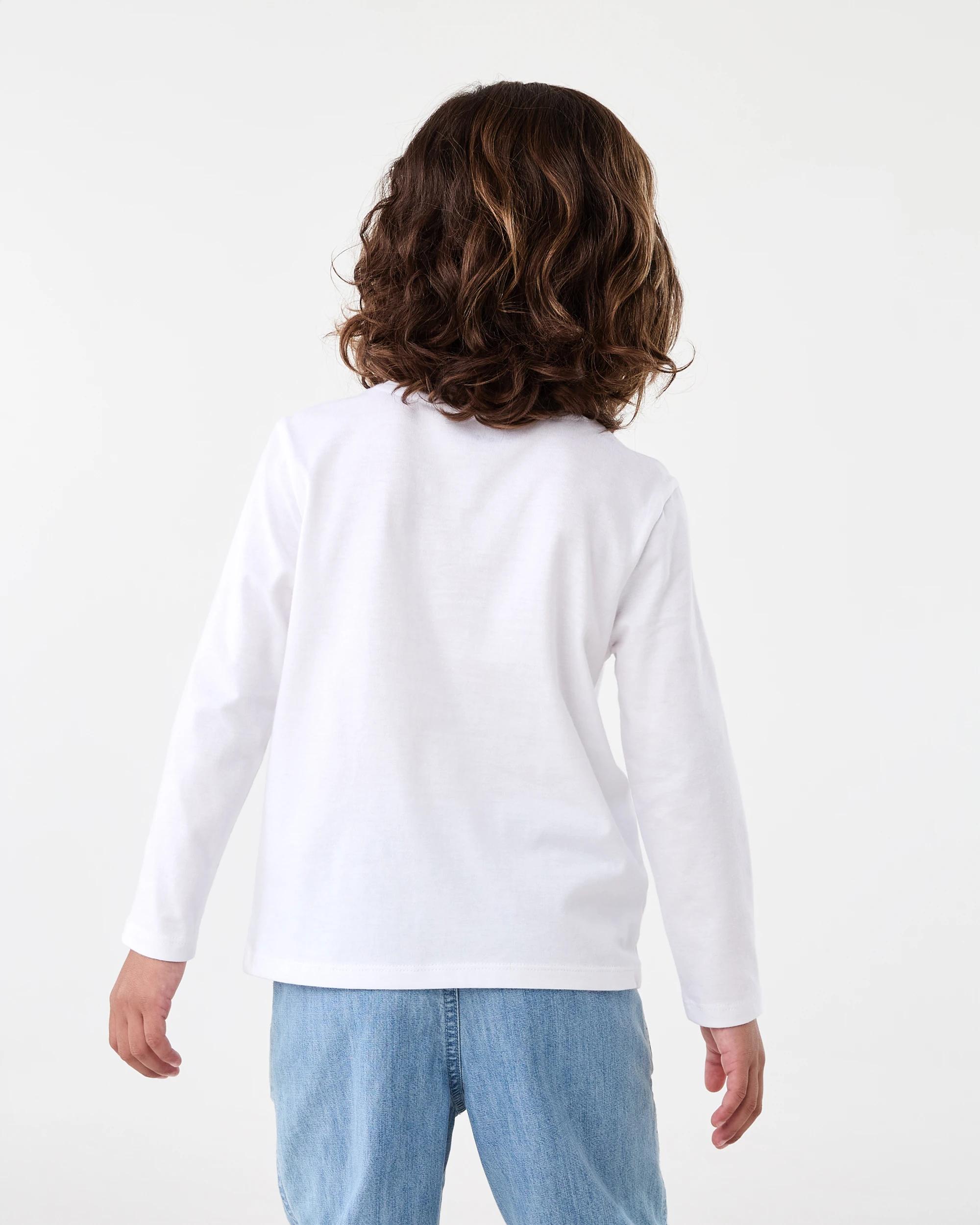 2 Long Sleeve Plain T-shirt White, 2 of 6
