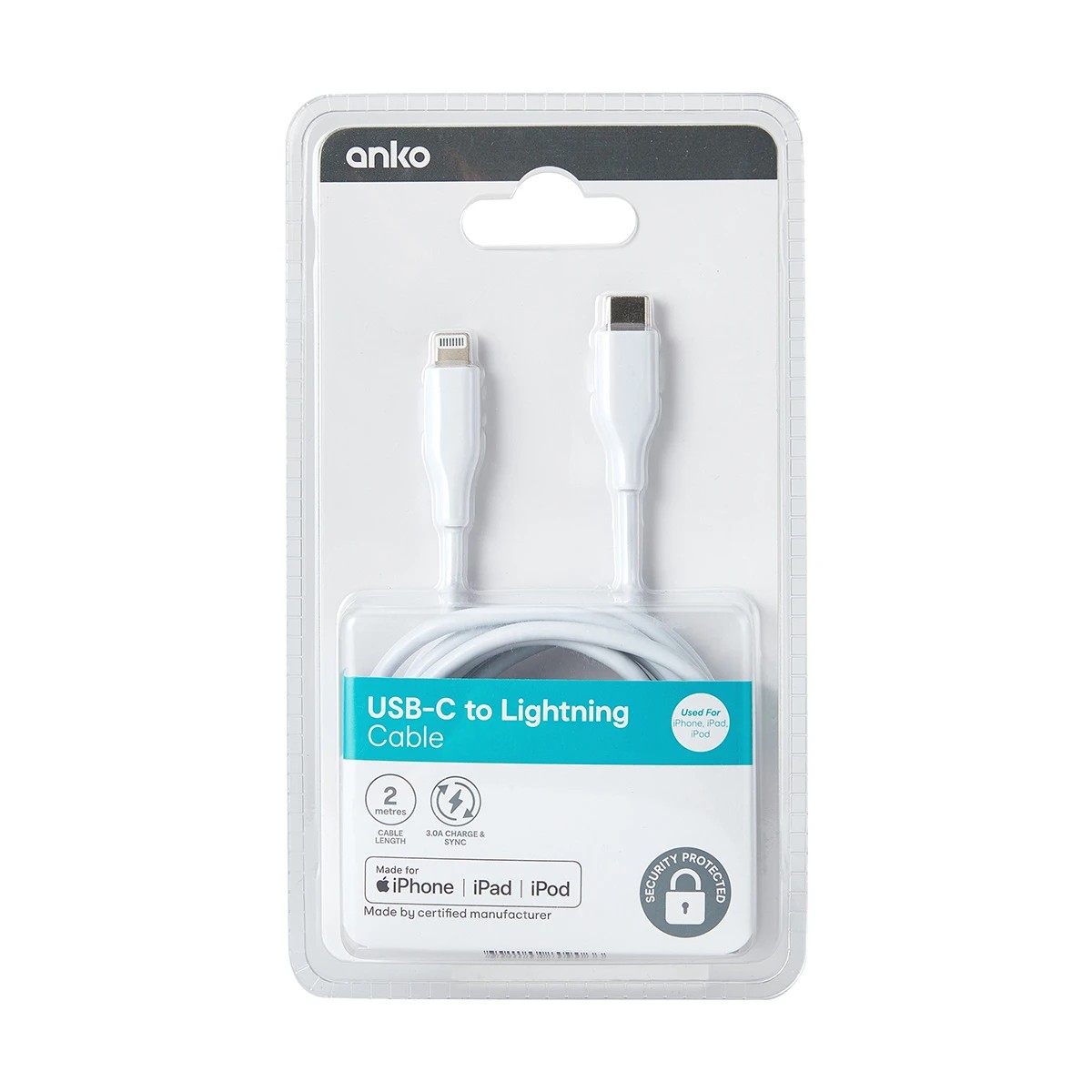 4 USBC Lightning Cable - 2m, White, 4 of 4