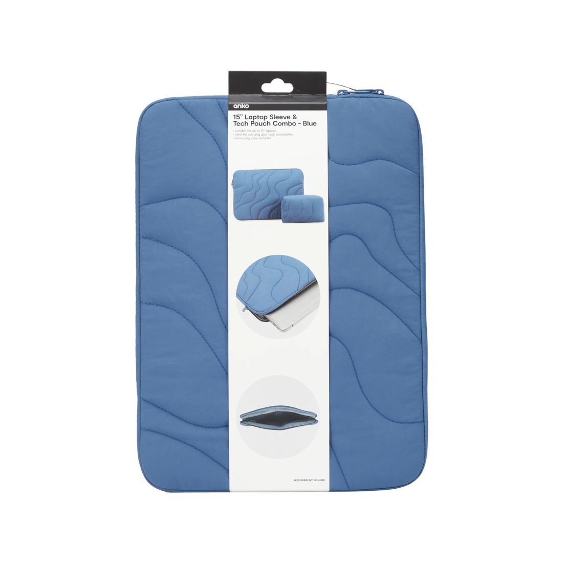 7 15in. Laptop Sleeve and Tech Pouch Combo - Blue, 7 of 7