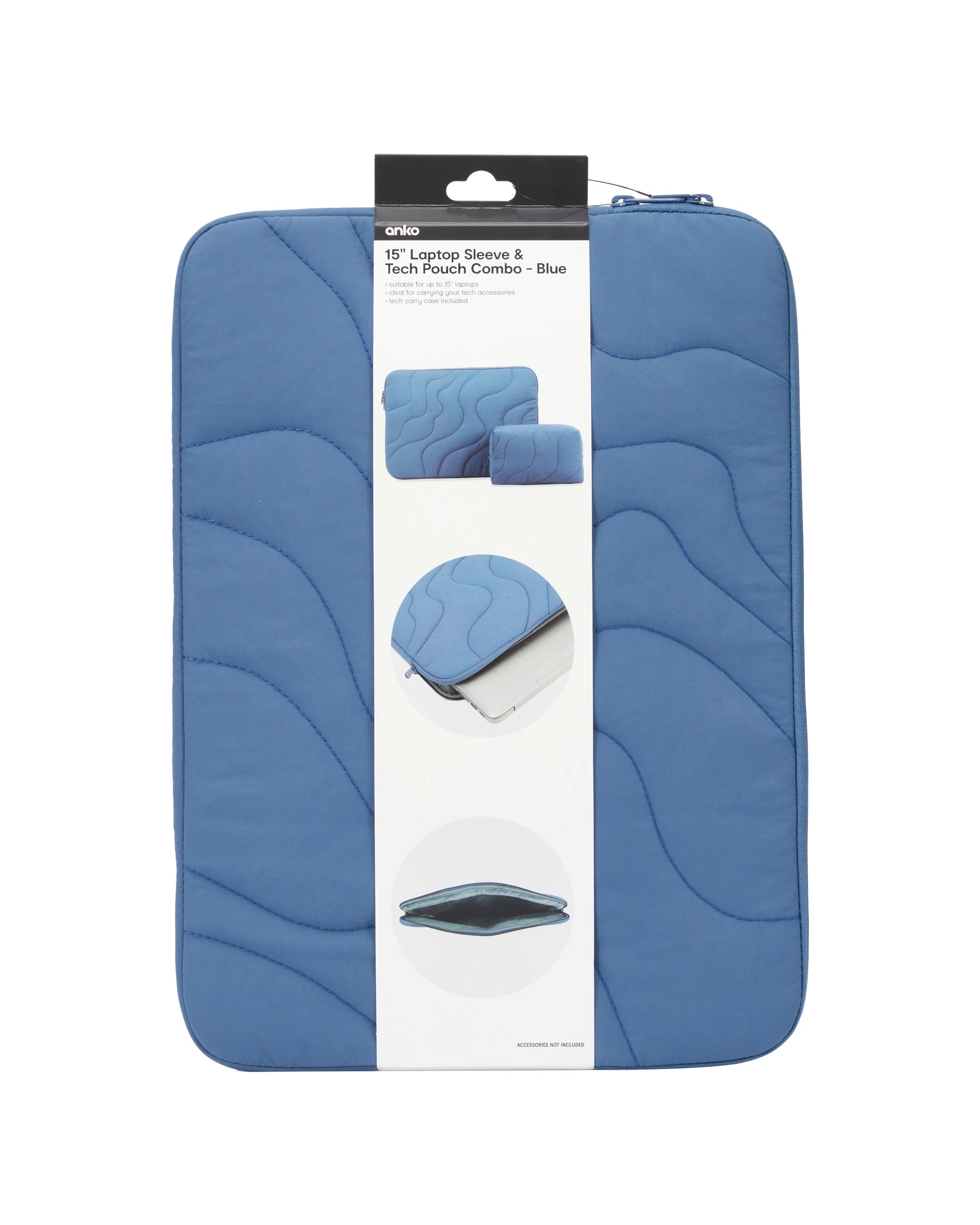 7 15in. Laptop Sleeve and Tech Pouch Combo - Blue, 7 of 7