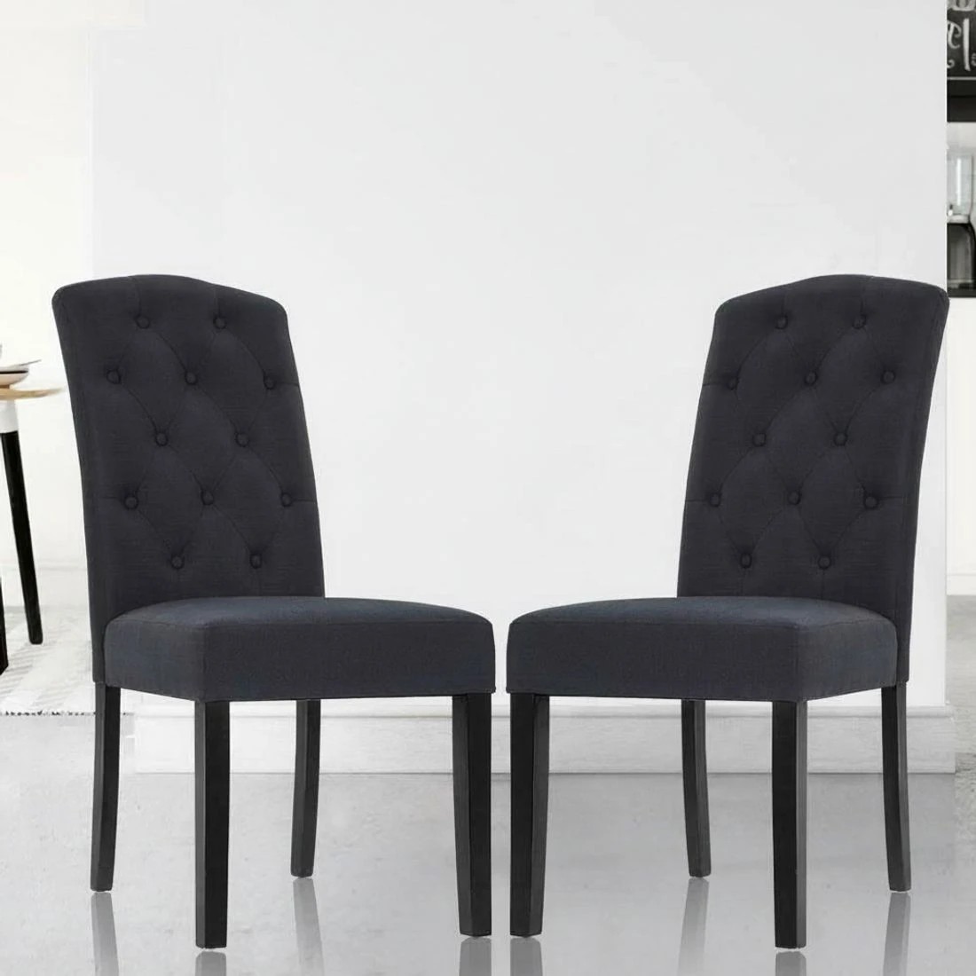 6 Artiss Dining Chairs Set of 2 Linen Parsons Chair Dark - Grey, 6 of 6