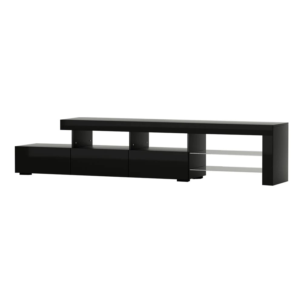 1 Artiss Entertainment Unit TV Cabinet LED 215cm Caya - Black, 1 of 3
