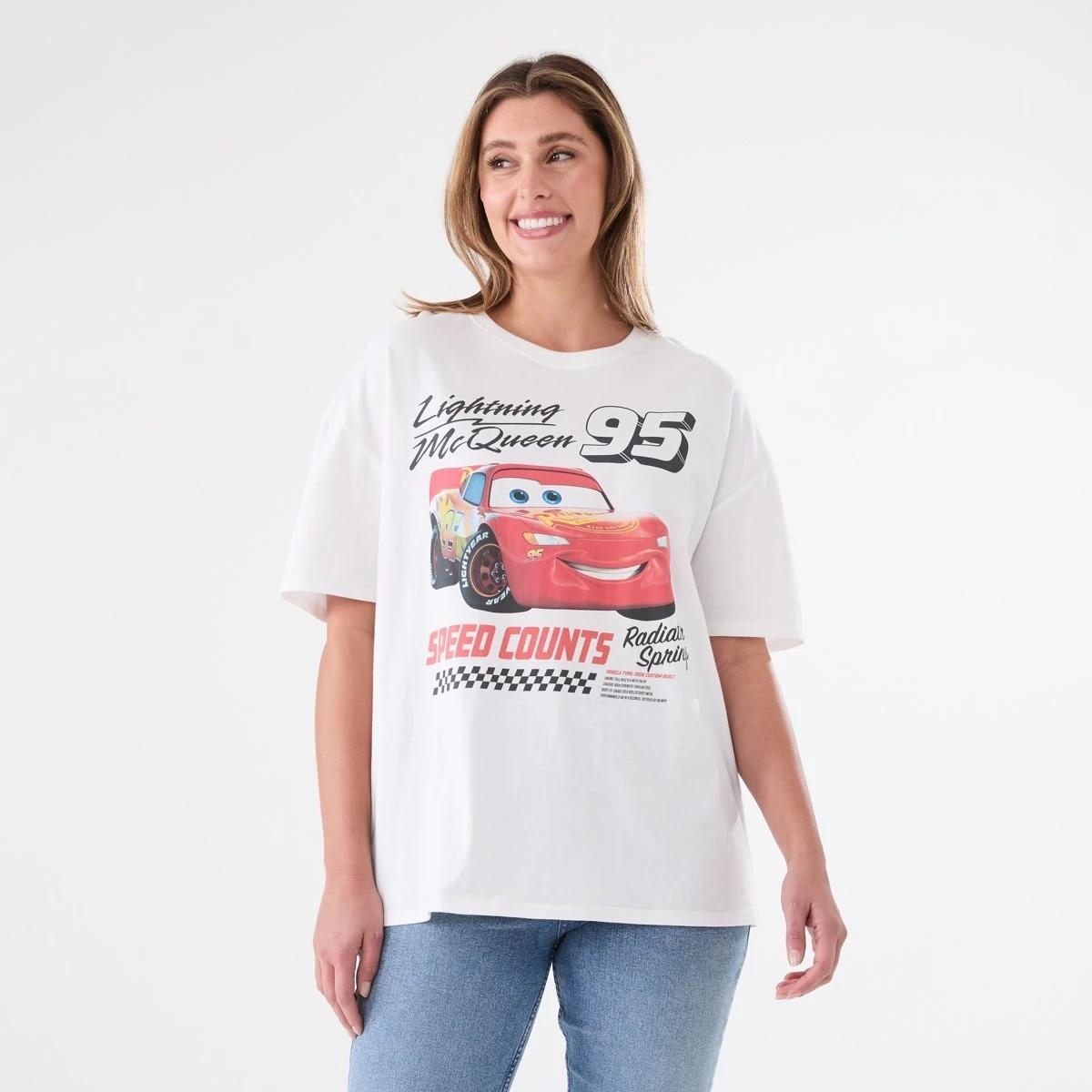 1 Cars Lightning McQueen License Short Sleeve T-shirt CARS WHITE, 1 of 5