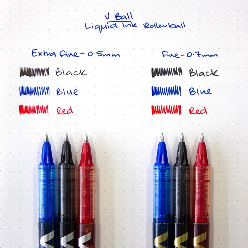 2 PILOT BL-VB7-V V Ball Rollerball Pen 0.7mm Blue, 2 of 3
