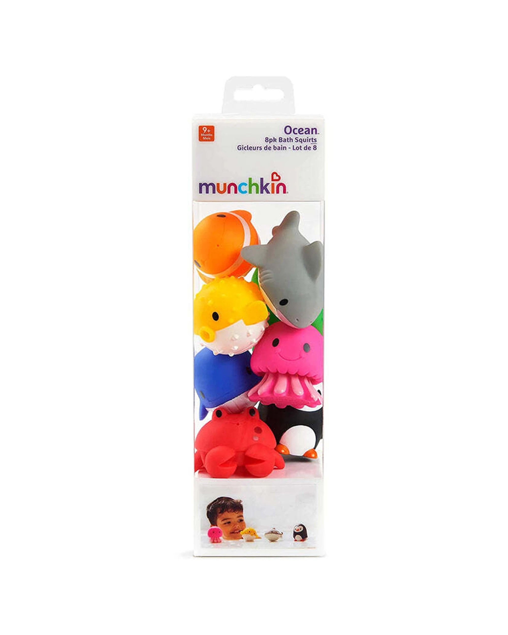 3 Munchkin Ocean Baby Water Squirters Bath Toy 8 Piece Set 9 Months Plus Plastic - Multi, 3 of 4