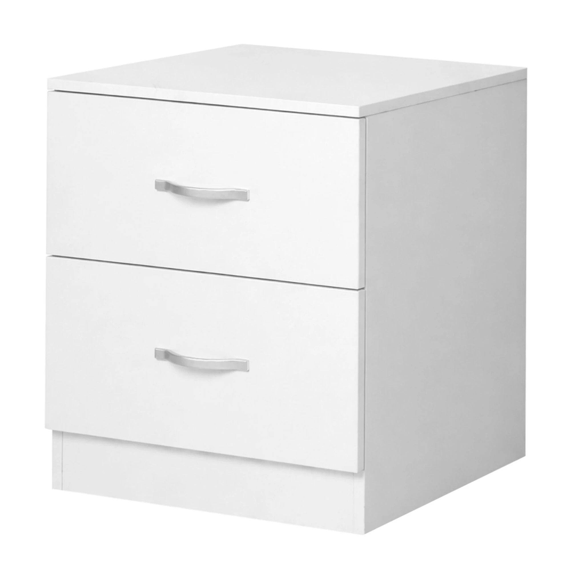 1 Levede Bedside Table 2 Drawers Storage Nightstand Bedroom - White, 1 of 9