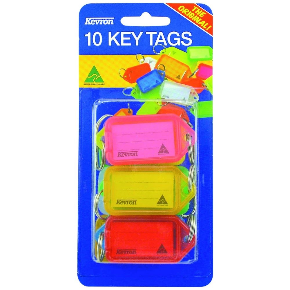 1 Kevron ID38 Keytags Assorted Fluoro 10 Pack, 1 of 2